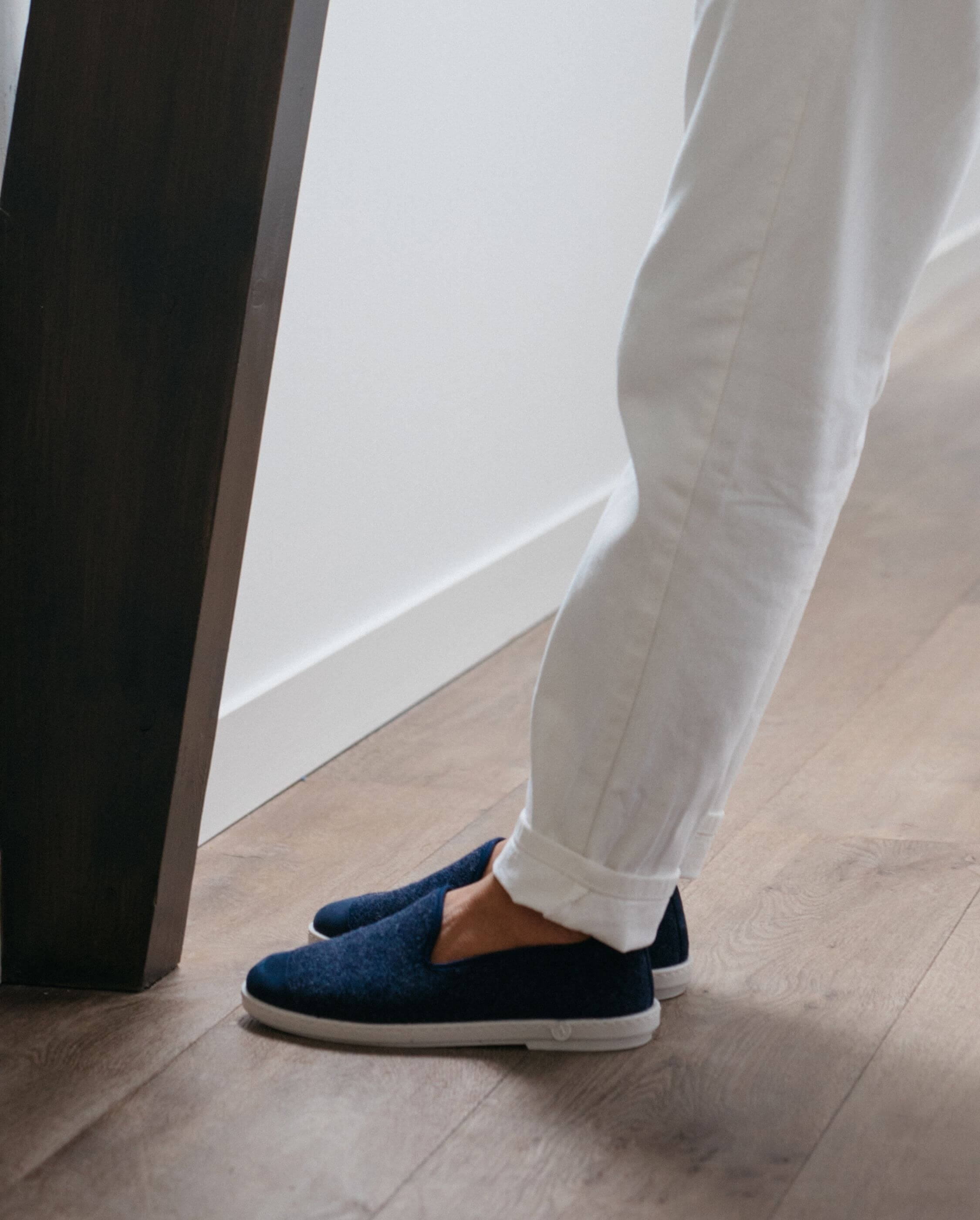 Men's wool slipper, navy blue ANGARDE Blue