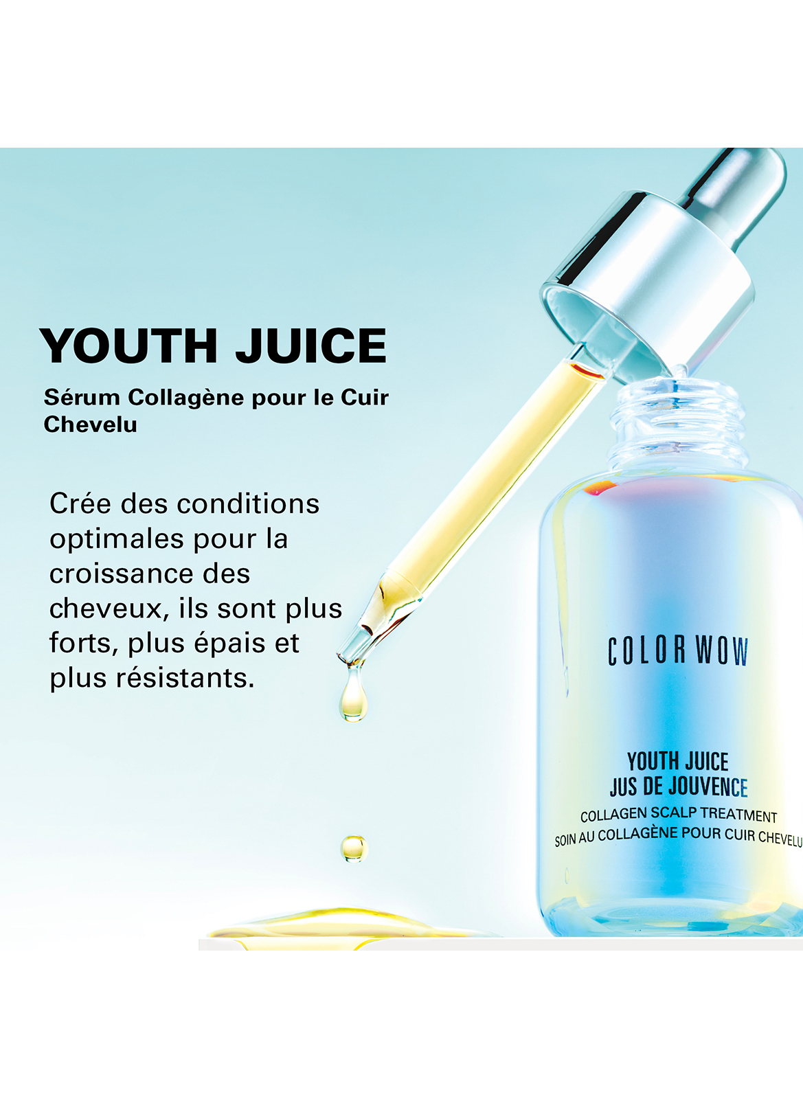 Youth Juice- Sérum pour cuir chevelu à base de collagène - cheveux clairsemés COLORWOW No color