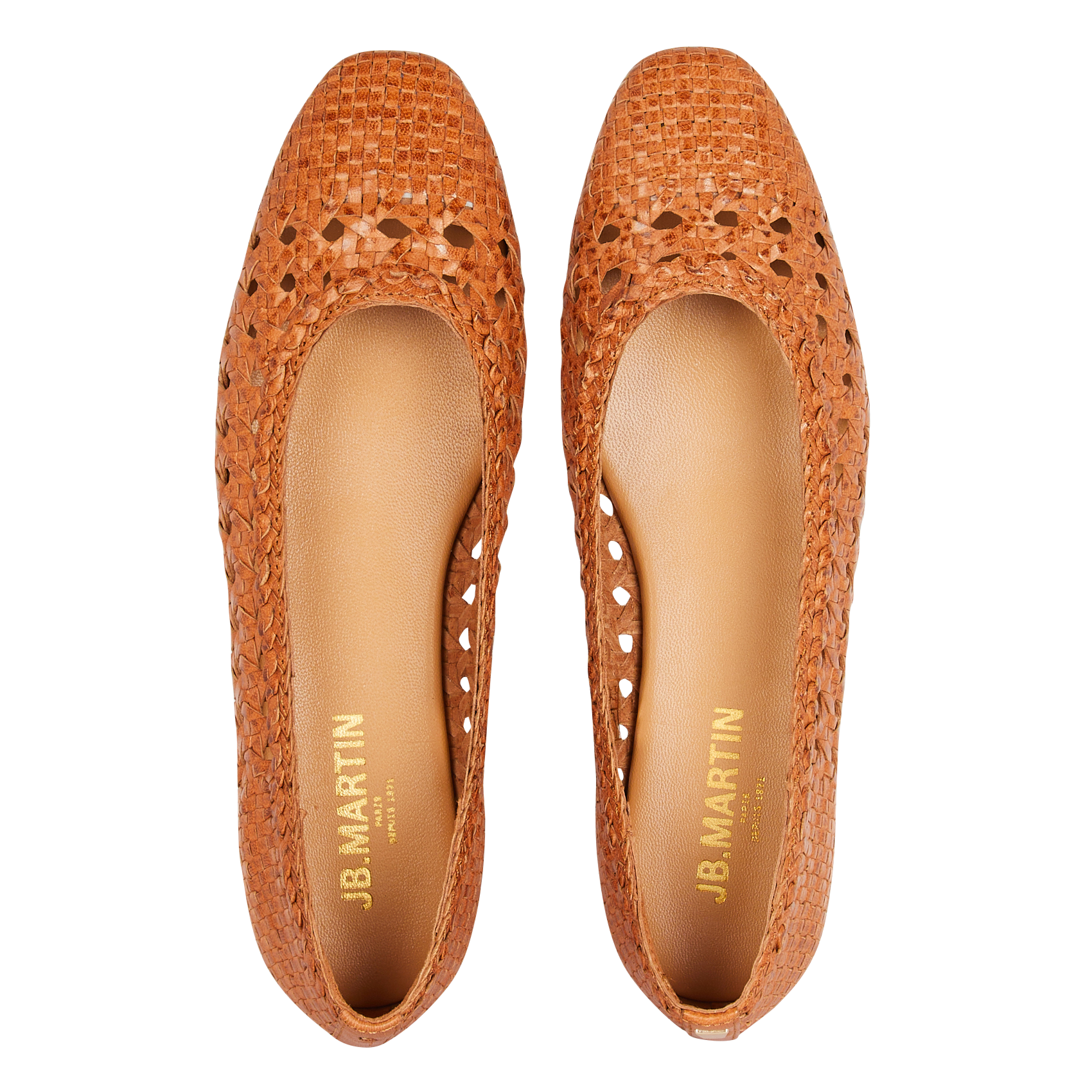 Ballerines en cuir tressé  JB MARTIN Marron