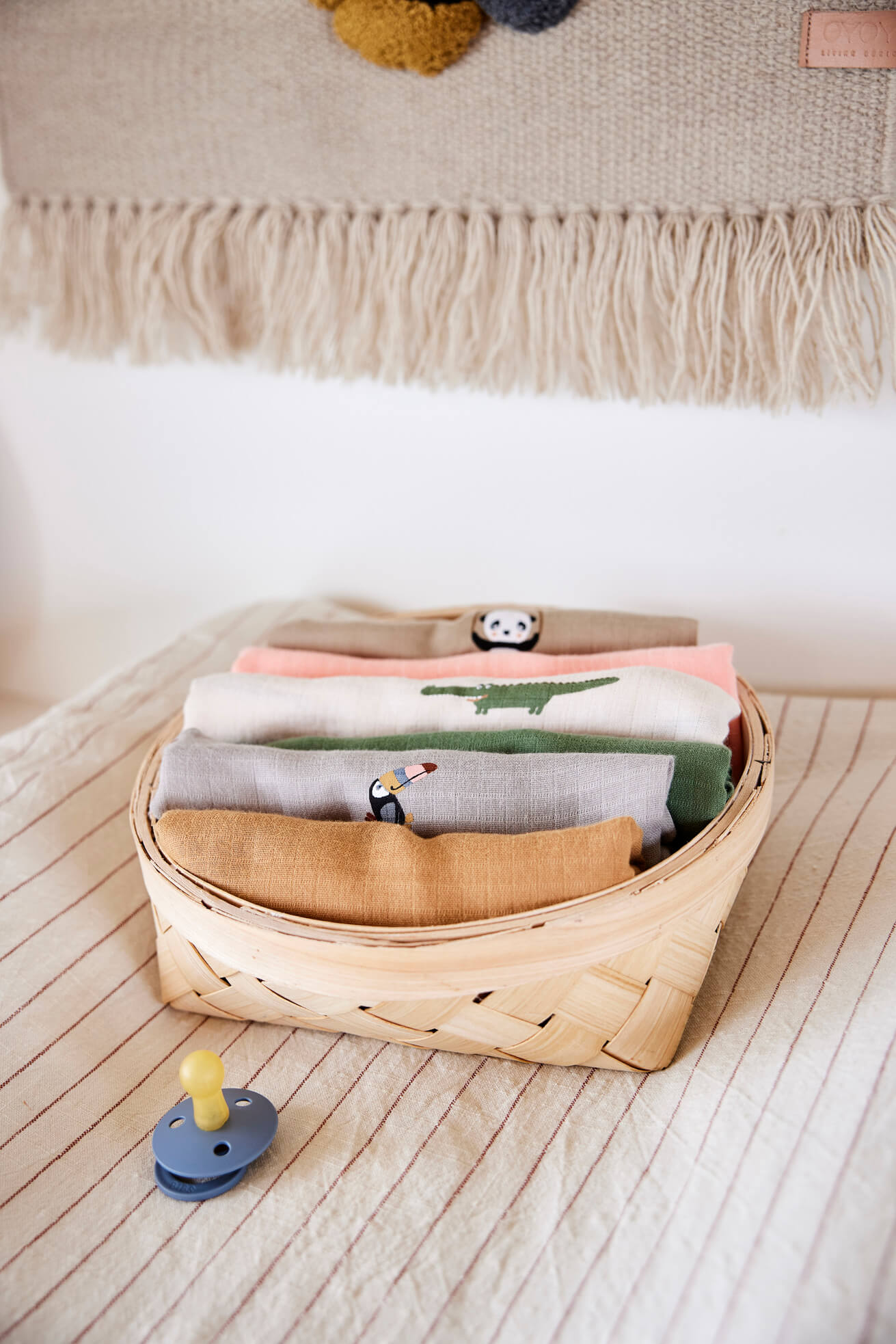 Cotton set of 2 muslin cloths OYOY LIVING DESIGN Grey