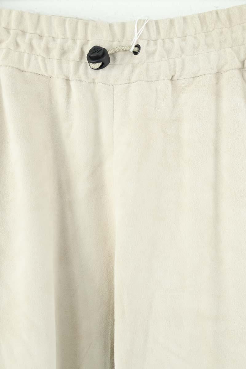 Straight leather pants LONGCHAMP - Seconde Main Beige