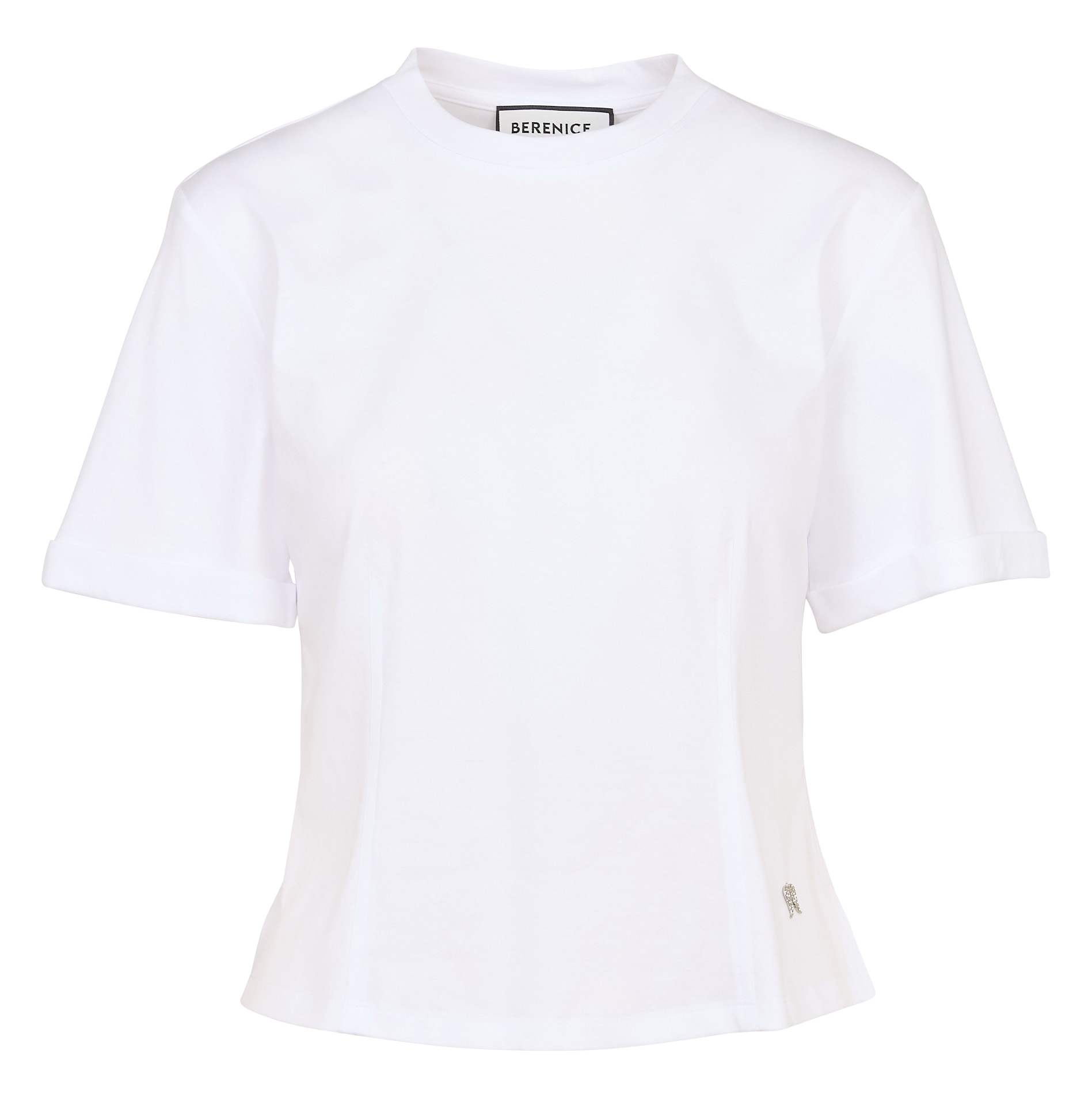 Gerade geschnittenes T-Shirt aus Baumwolle Weiss