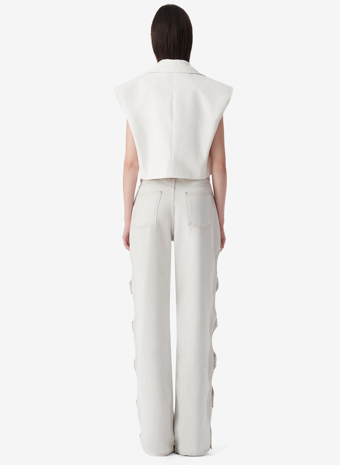 Sleeveless denim shirt with classic collar IRO White