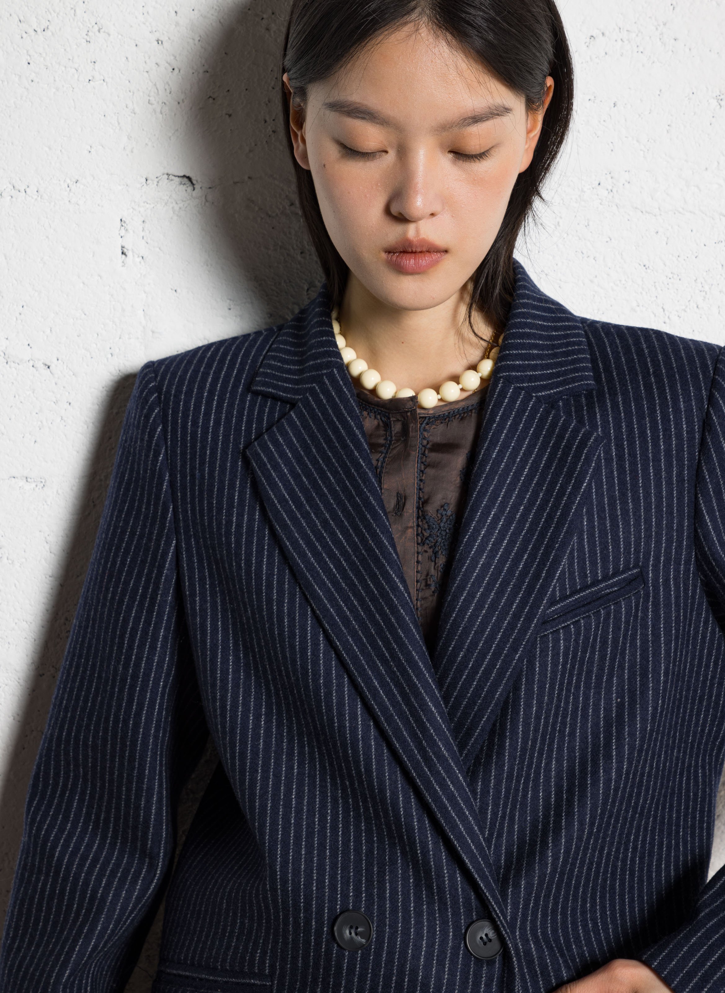 Fitted wool-blend suit jacket MAISON HOTEL Blue