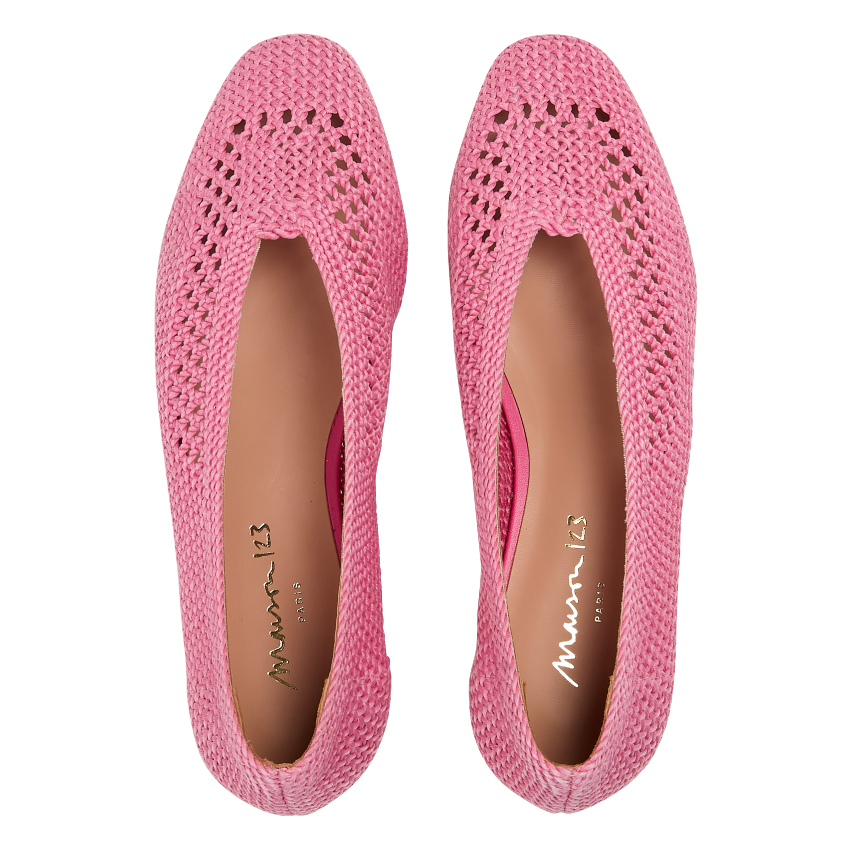 Straw ballet flats MAISON 123 Pink