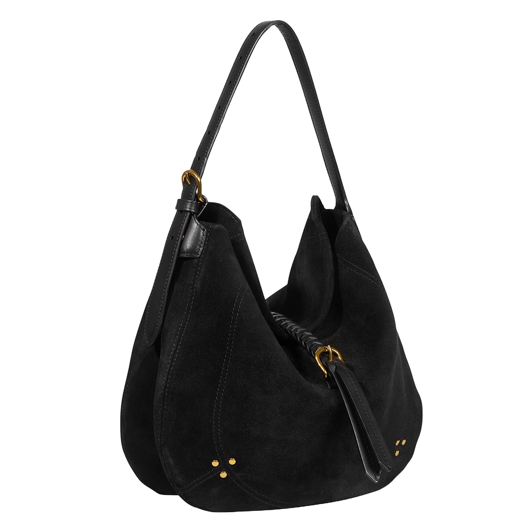 Soft suede leather shoulder bag JEROME DREYFUSS Black