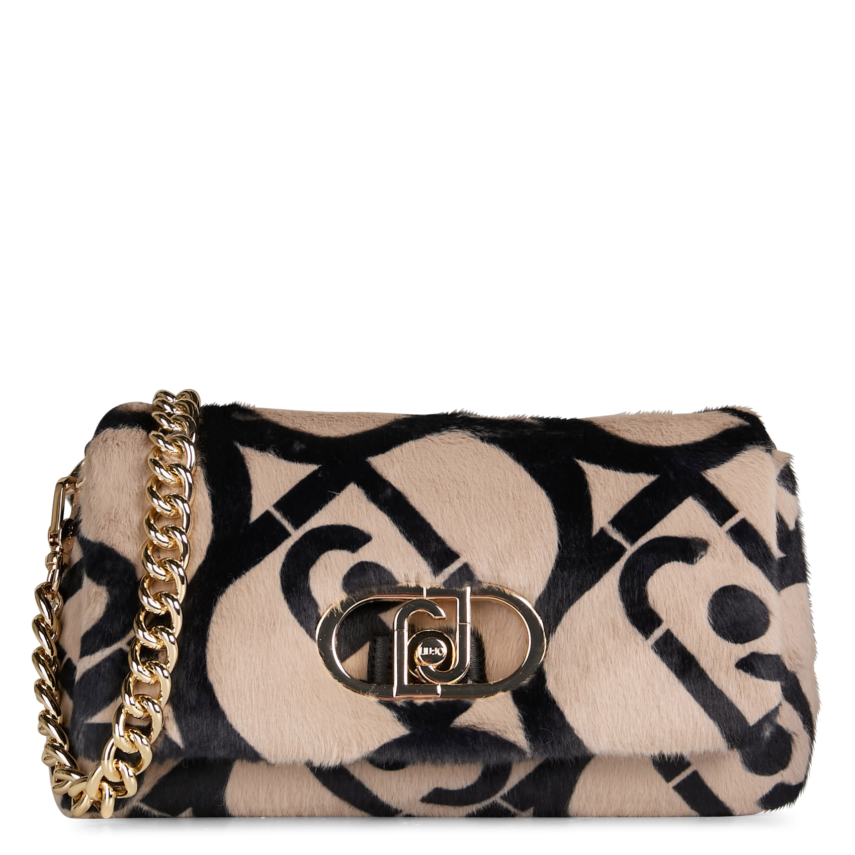 Sac bandoulière en fausse fourrure imprimée LIU JO Blanc