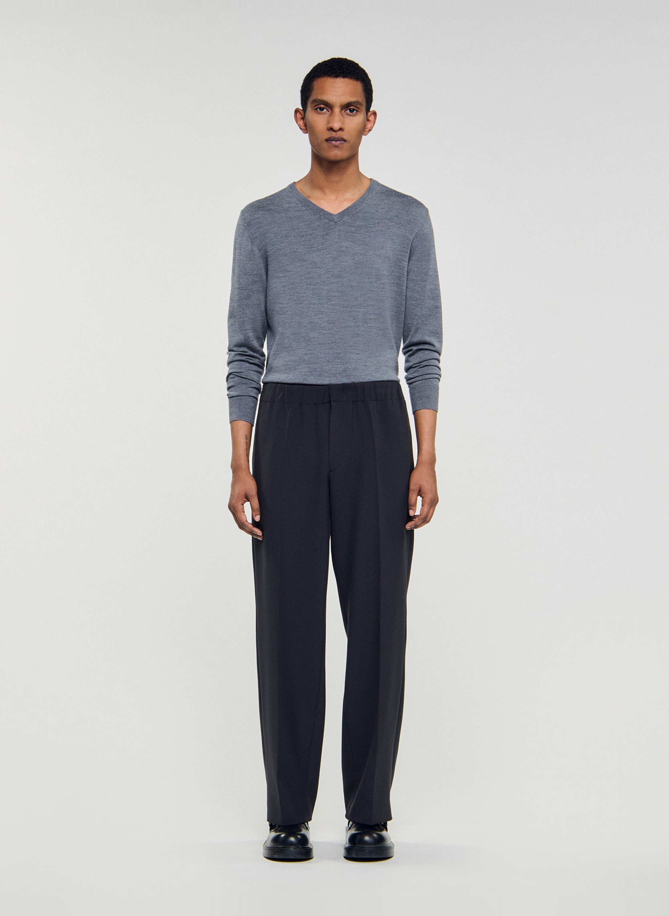 Wijde broek van jersey SANDRO Grijs