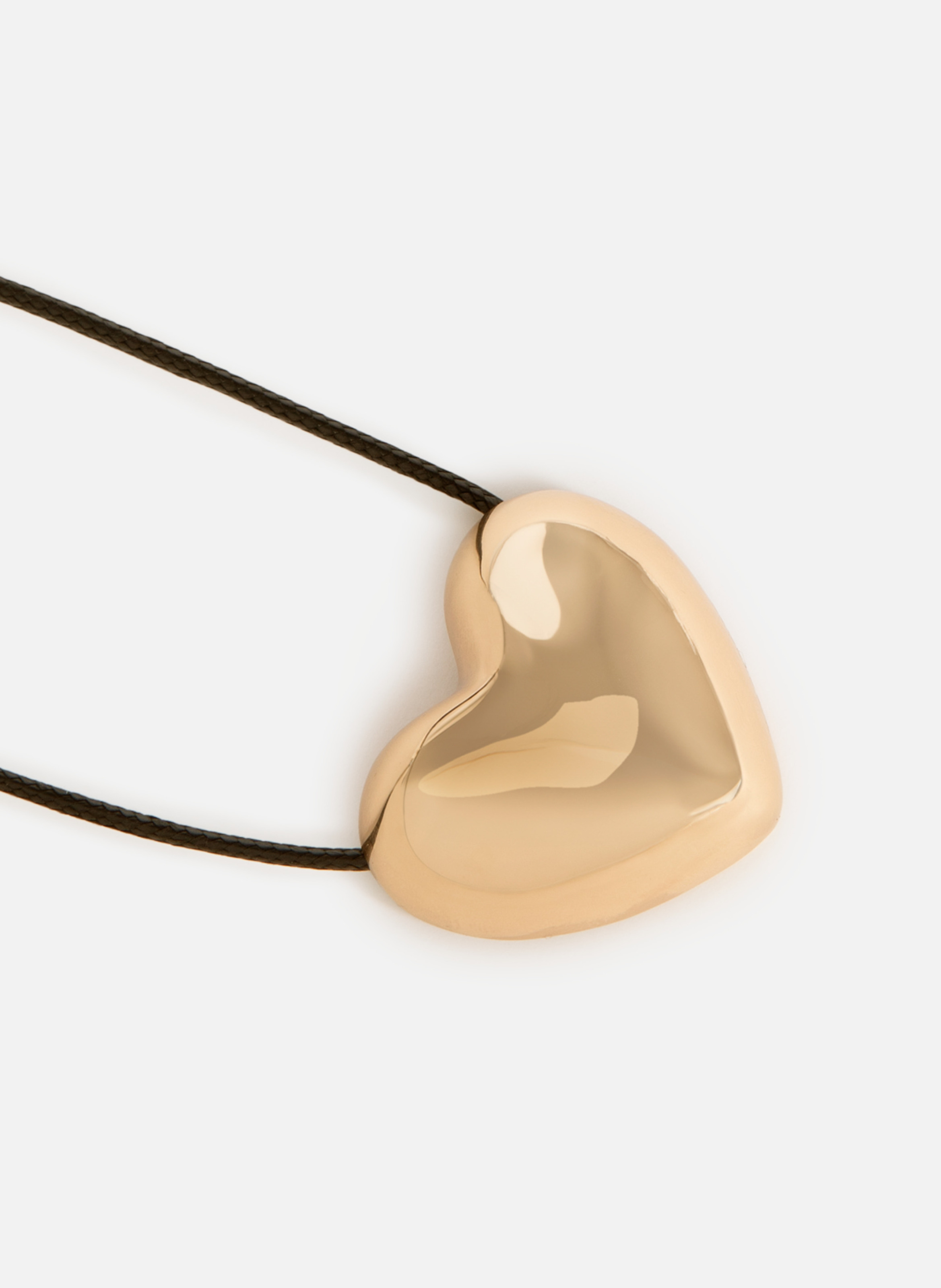 Heart-shaped rhinestone pendant necklace THE KOOPLES Yellow