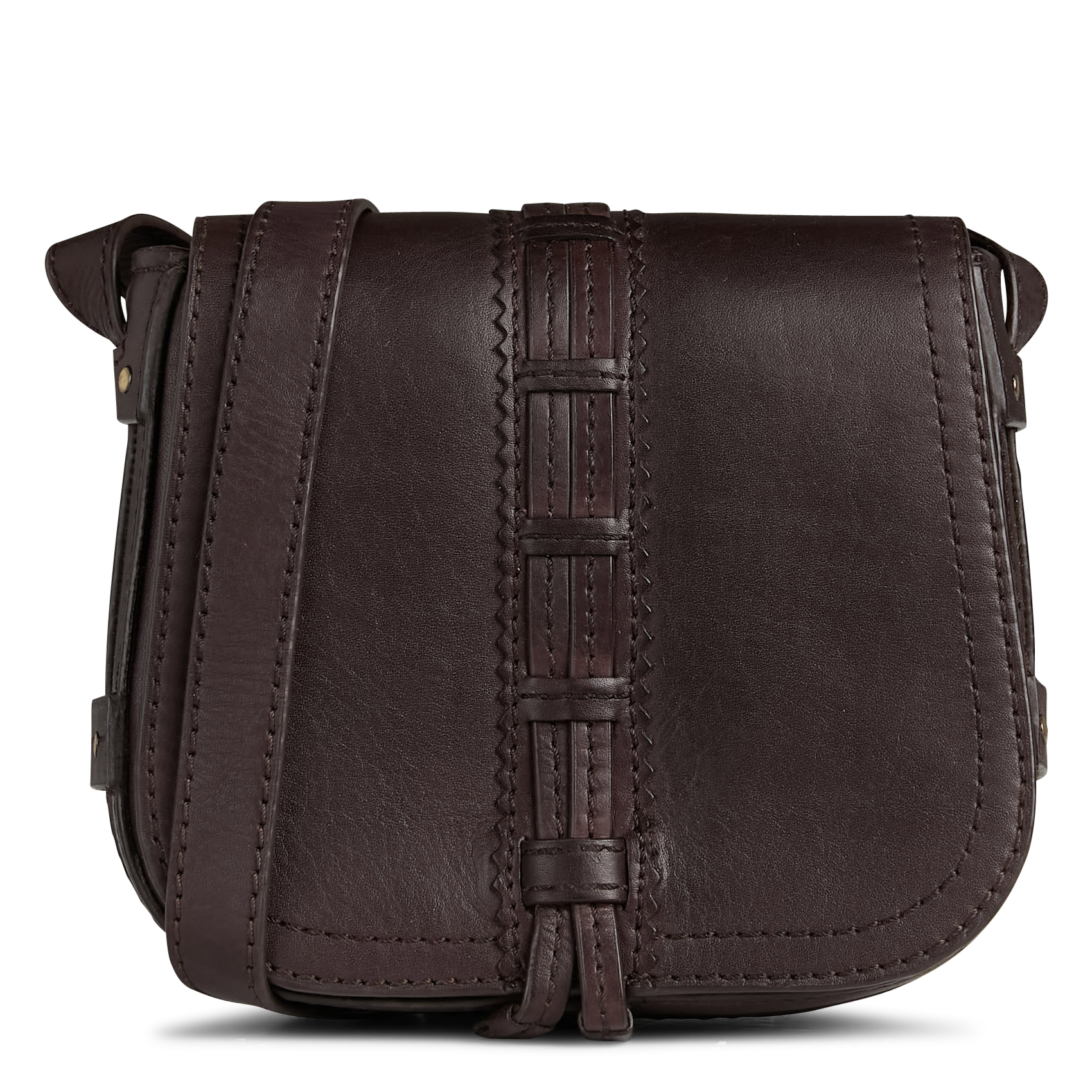 Sac bandoulière en cuir MAISON 123 Marron