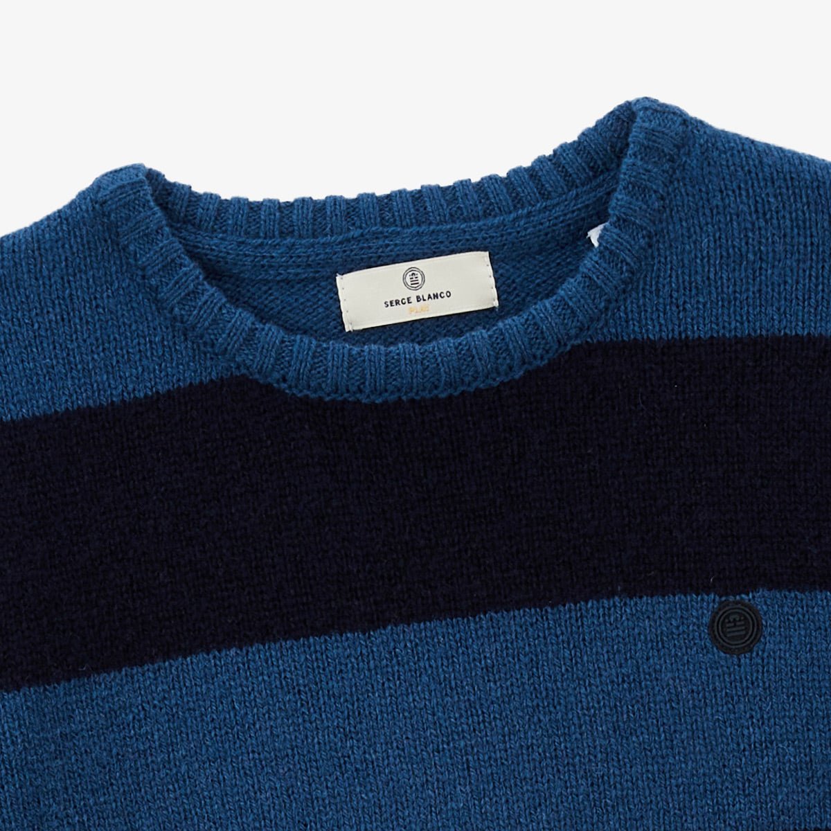 Round neck striped junior sweater SERGE BLANCO Blue