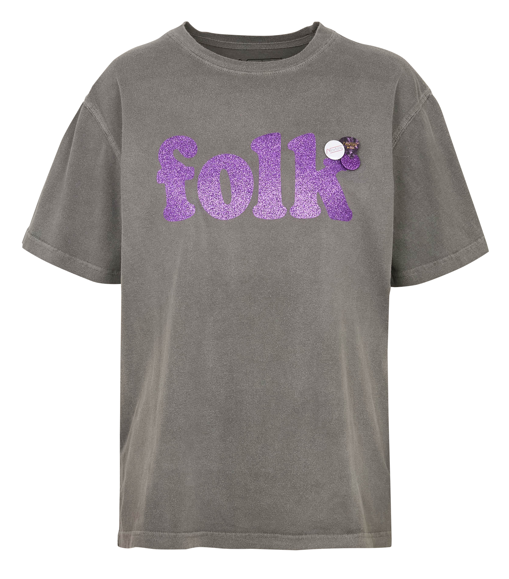 Tee-shirt col rond sérigraphié en coton NEWTONE Gris