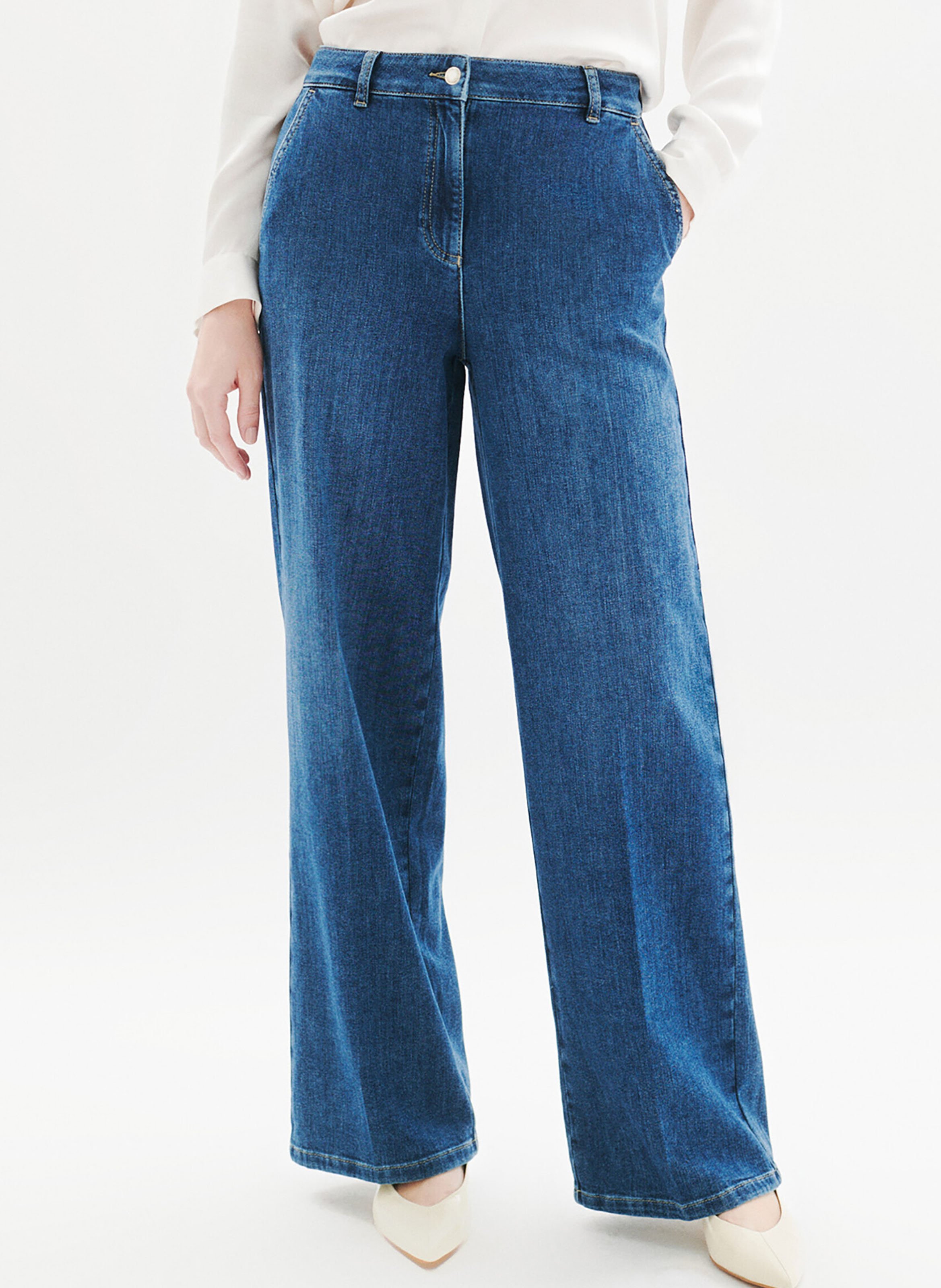 Jean large en coton mélangé CAROLL Bleu