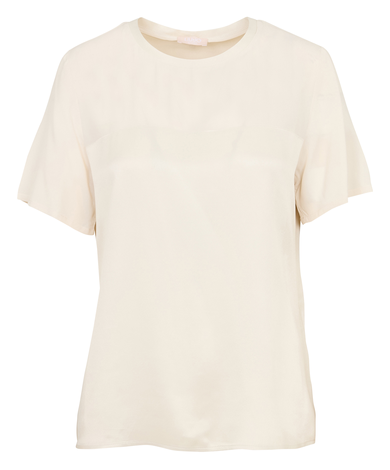 Damen T-Shirt mit kurzen Ärmeln in einfarbigem Fließgewebe LIU JO Beige