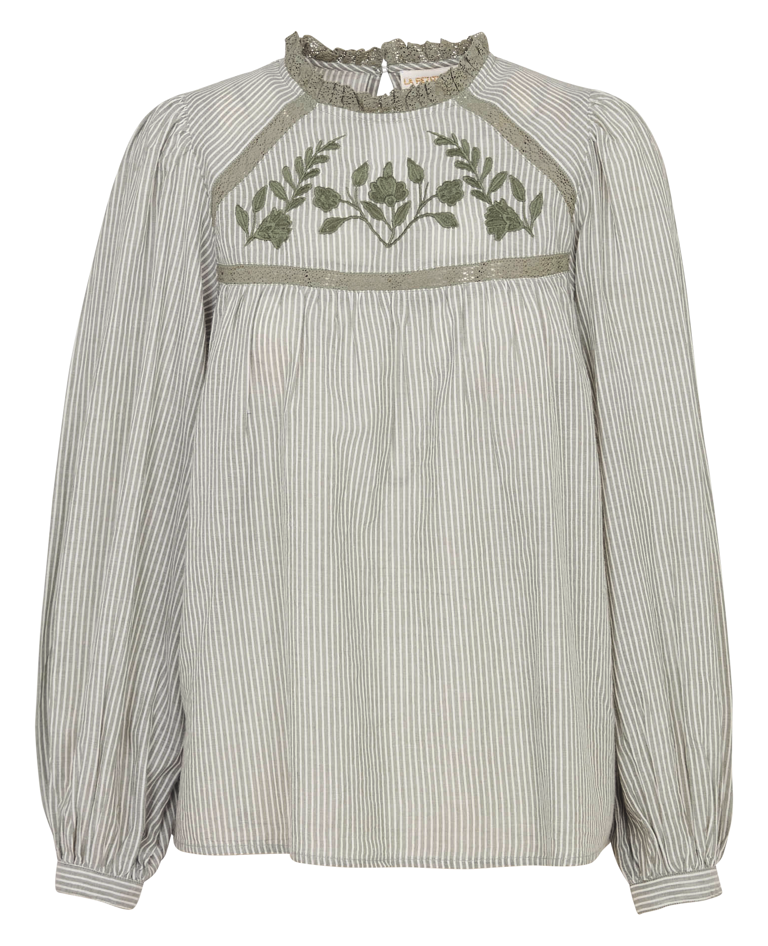 Blouse ample col rond à rayures  LA PETITE ETOILE Vert