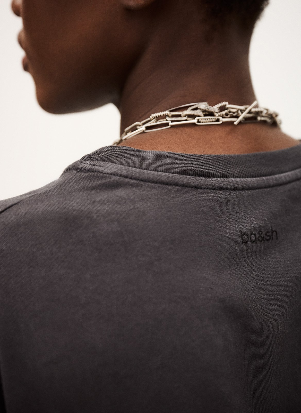 Tee-shirt col rond en coton BA&SH Noir