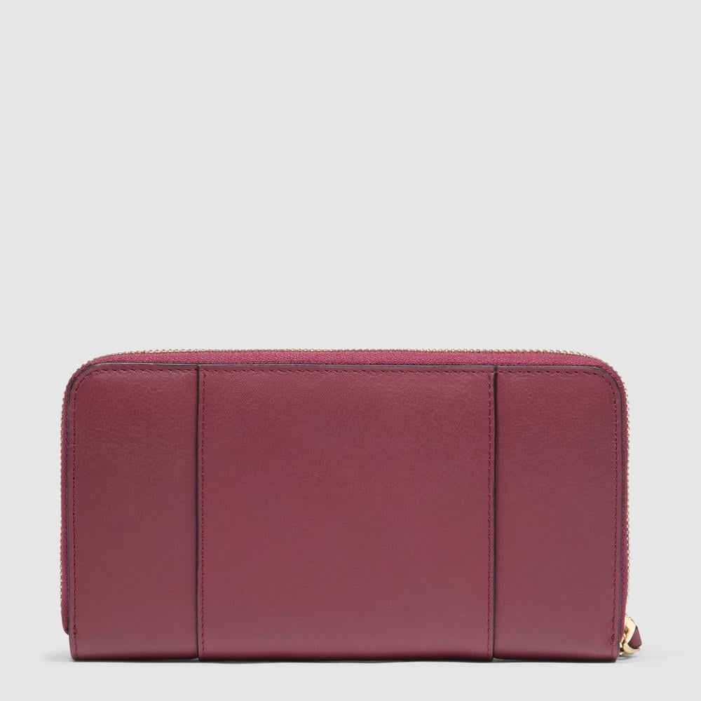 Grand portefeuille femme avec 4 soufflets, porte-monnaie, porte-cartes de crédit et protection rfid PIQUADRO Rouge