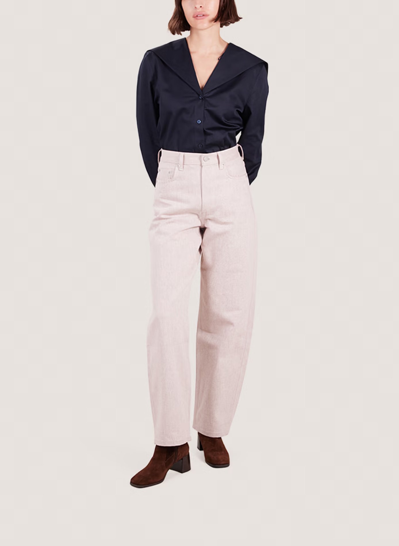 Heeled suede leather mid-calf boots JONAK Brown