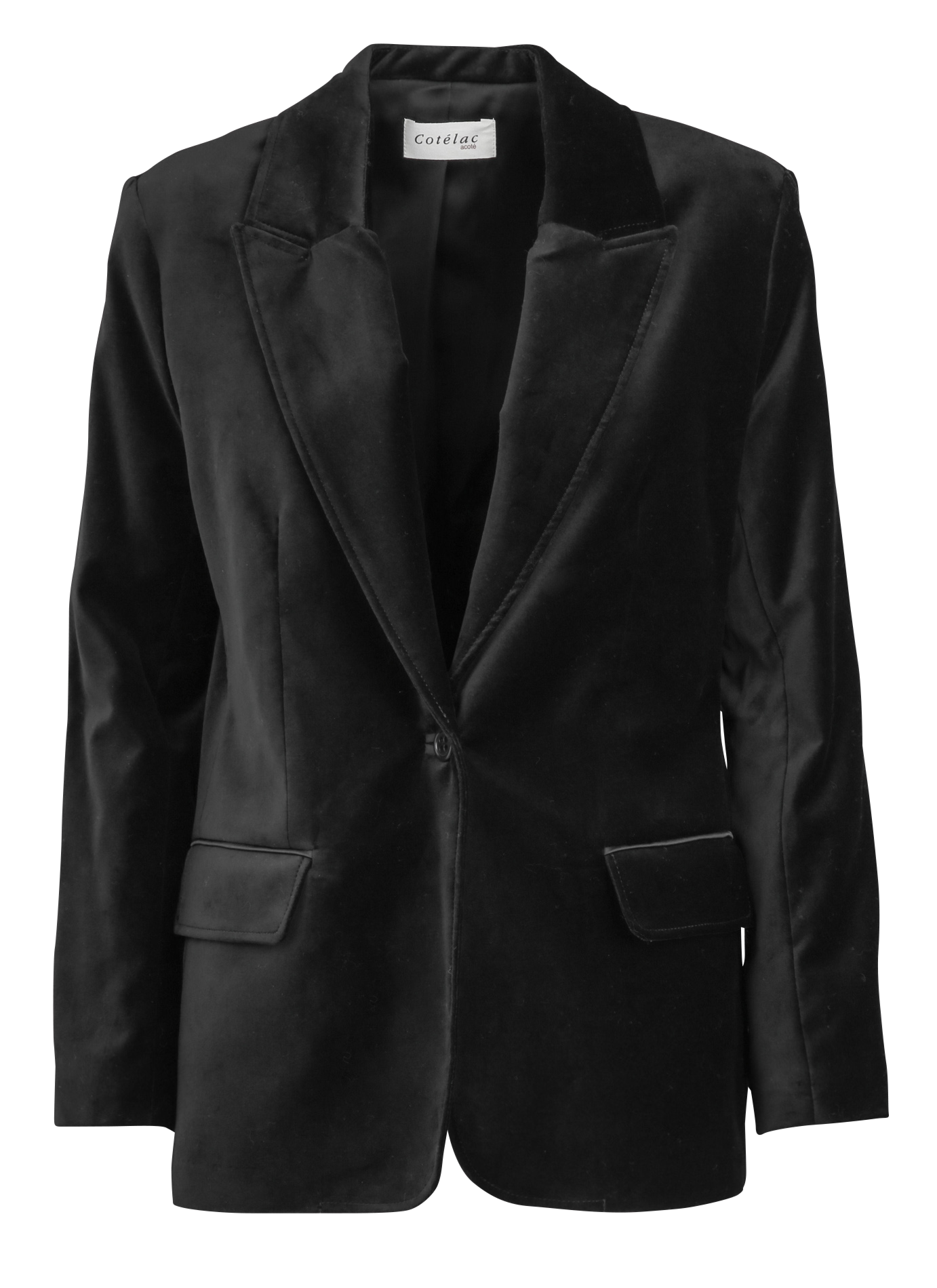 Veste col tailleur en coton ACOTE Noir