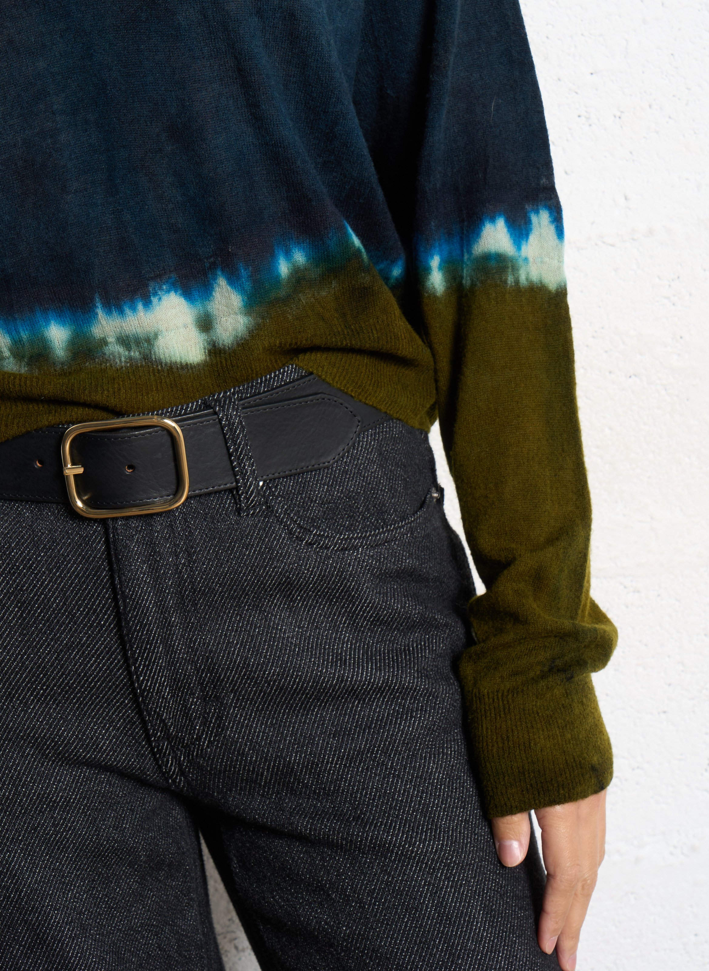 Pull ample col V motif tie and dye en laine mélangée MES DEMOISELLES Multicolore