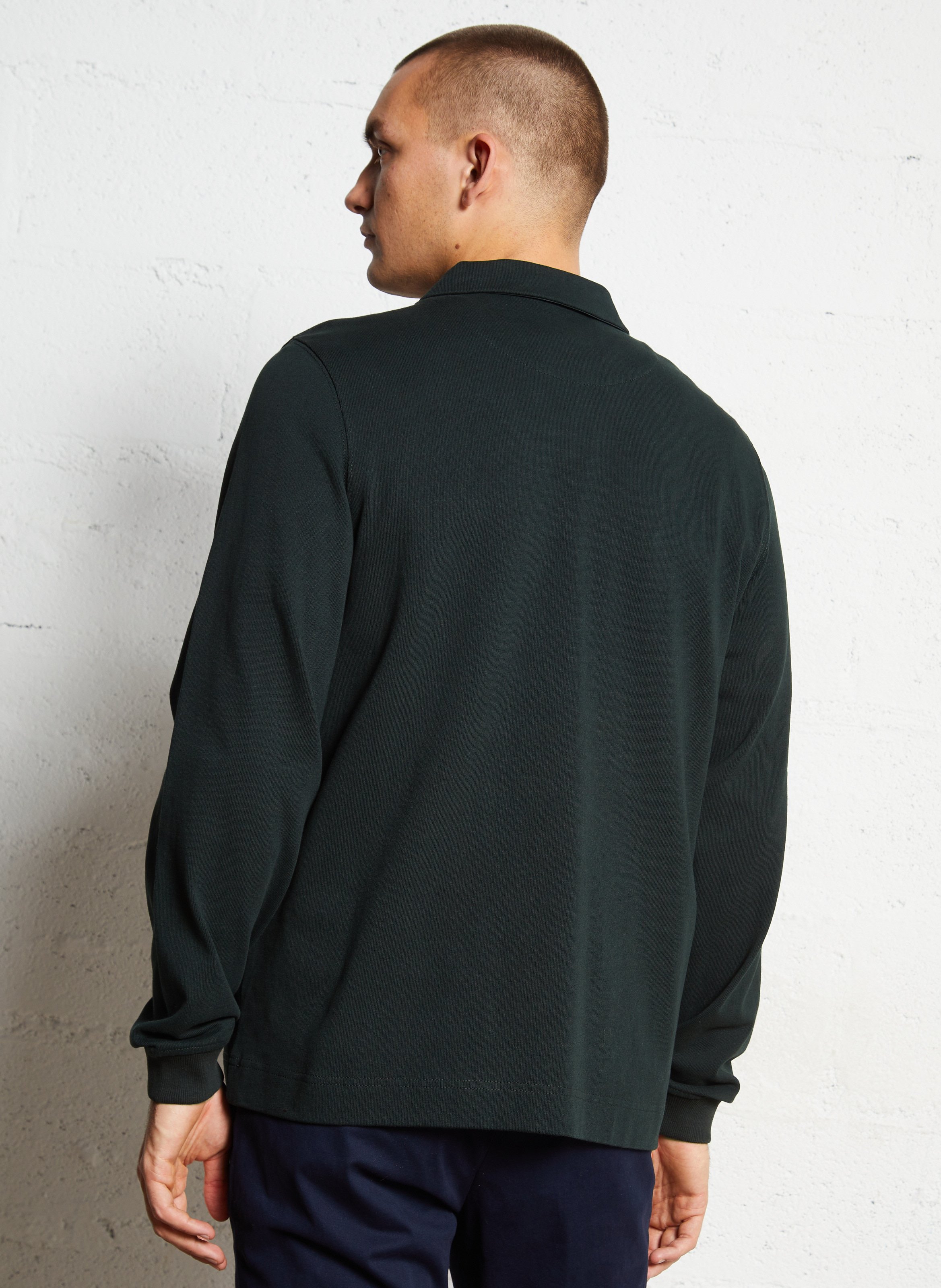 Regular long-sleeved polo with chest embroidery PAUL SMITH Green
