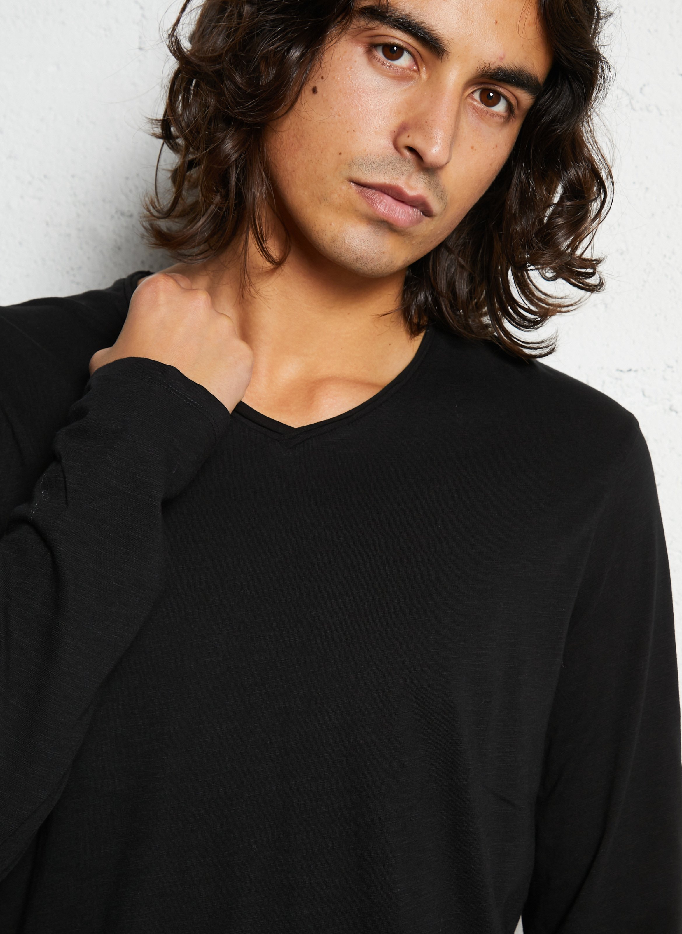 Tee-shirt droit vol V en coton IKKS Noir