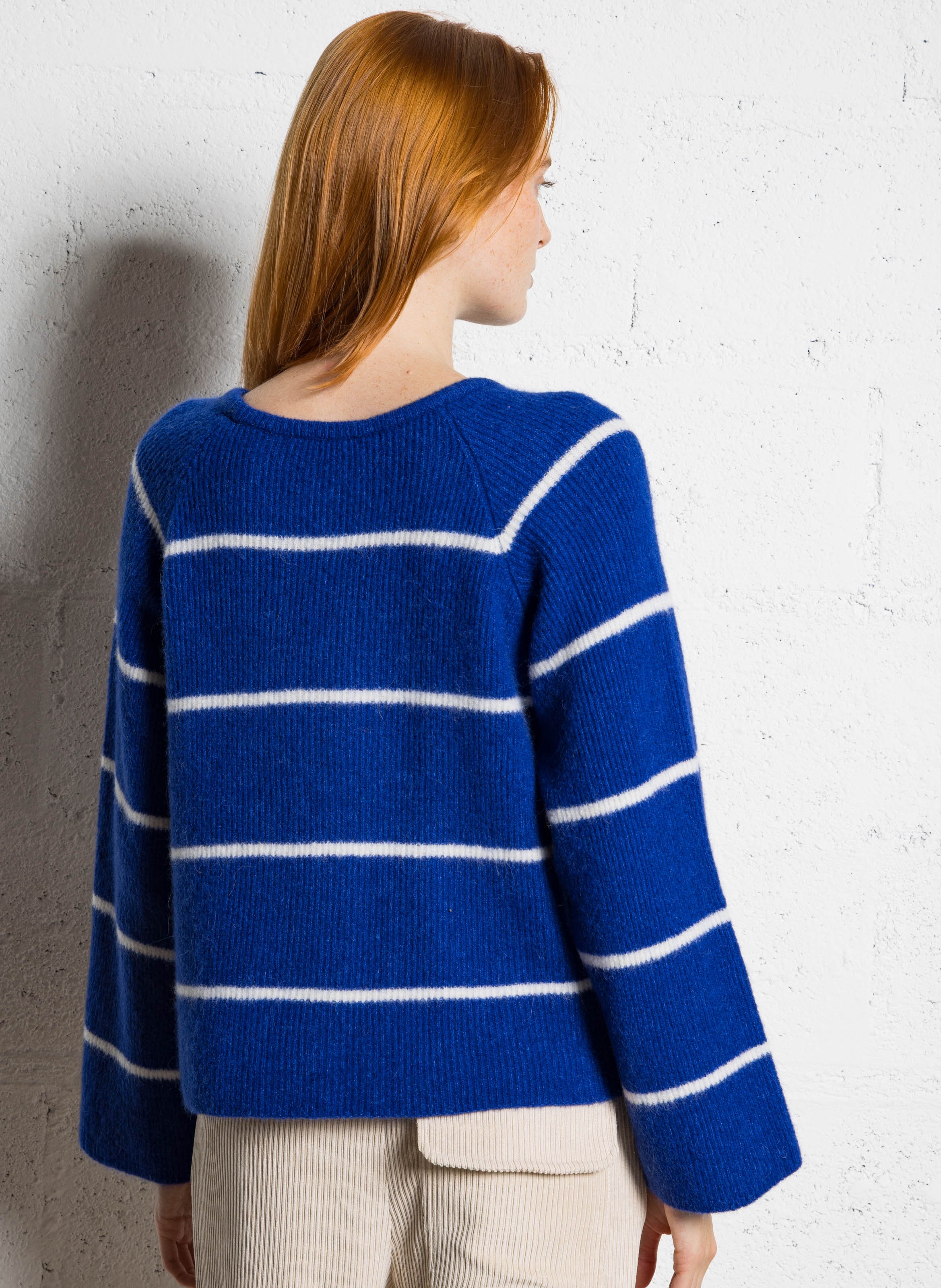 Wool-blend loose-fit striped sweater AMERICAN VINTAGE Blue