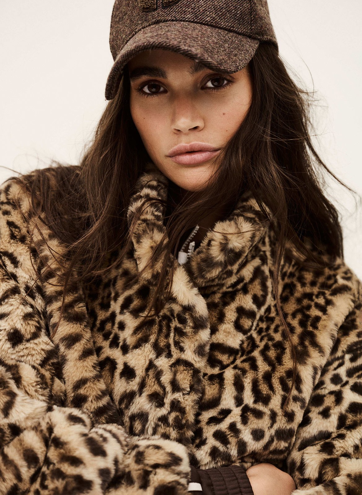 Veste oversize col montant imprimée BA&SH Beige