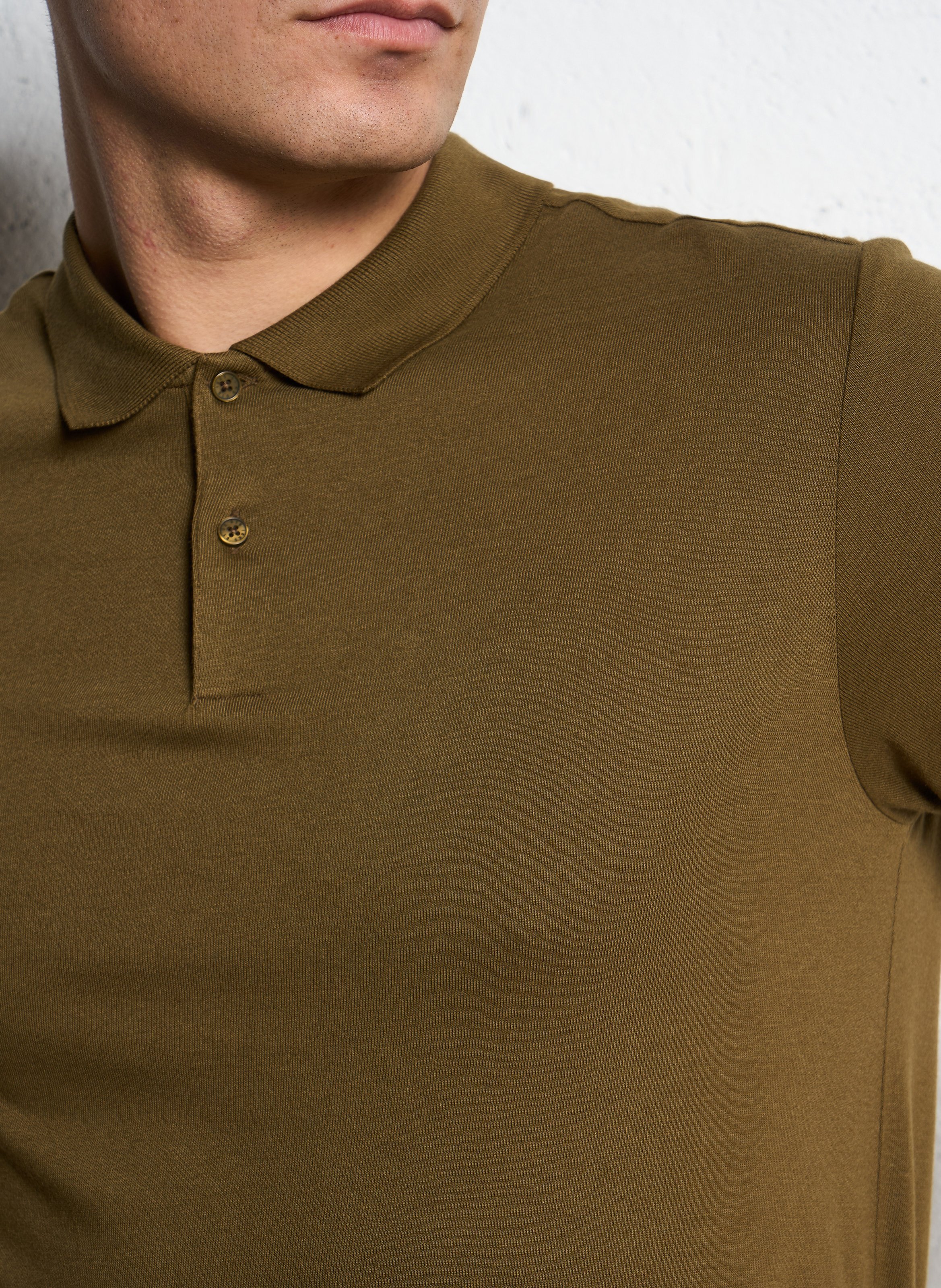 Short-sleeved solid knit polo IKKS Brown