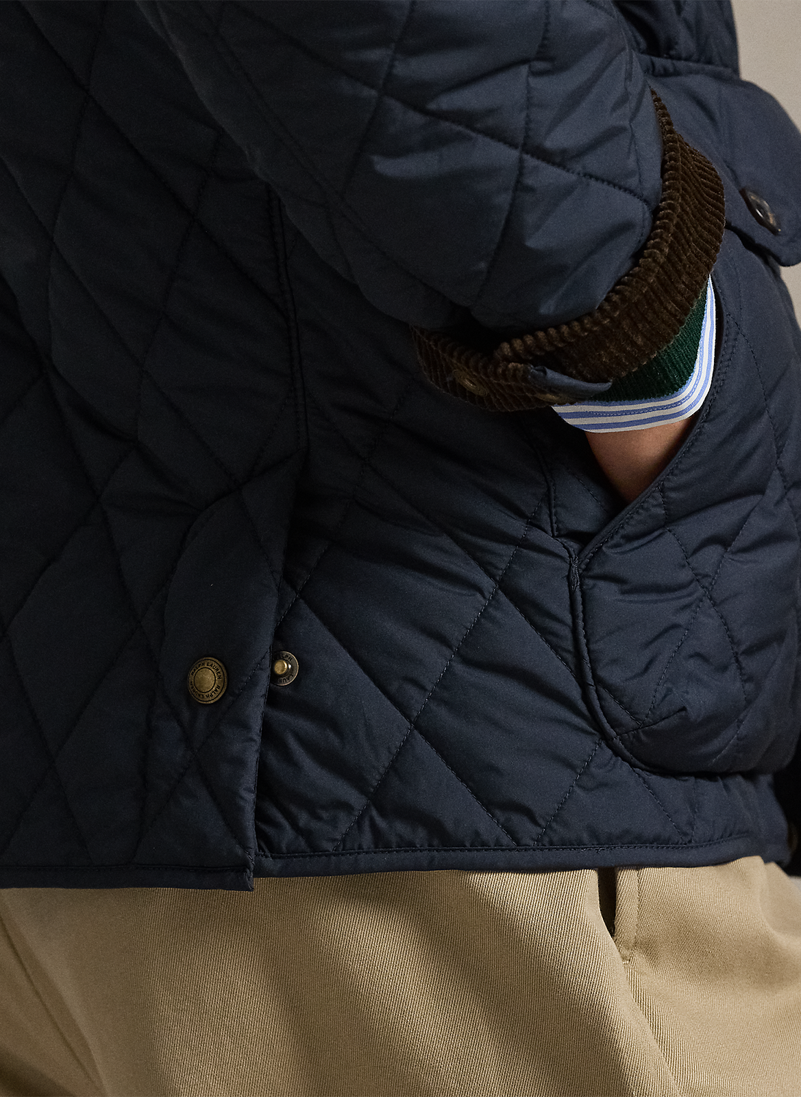 Veste droite matelassée POLO RALPH LAUREN Bleu