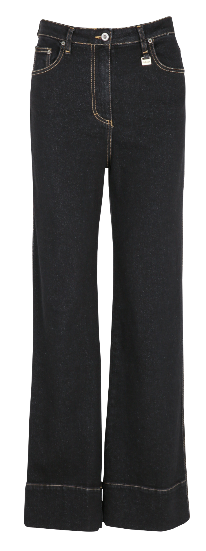 Jean droit en coton mélangé PLEASE Noir