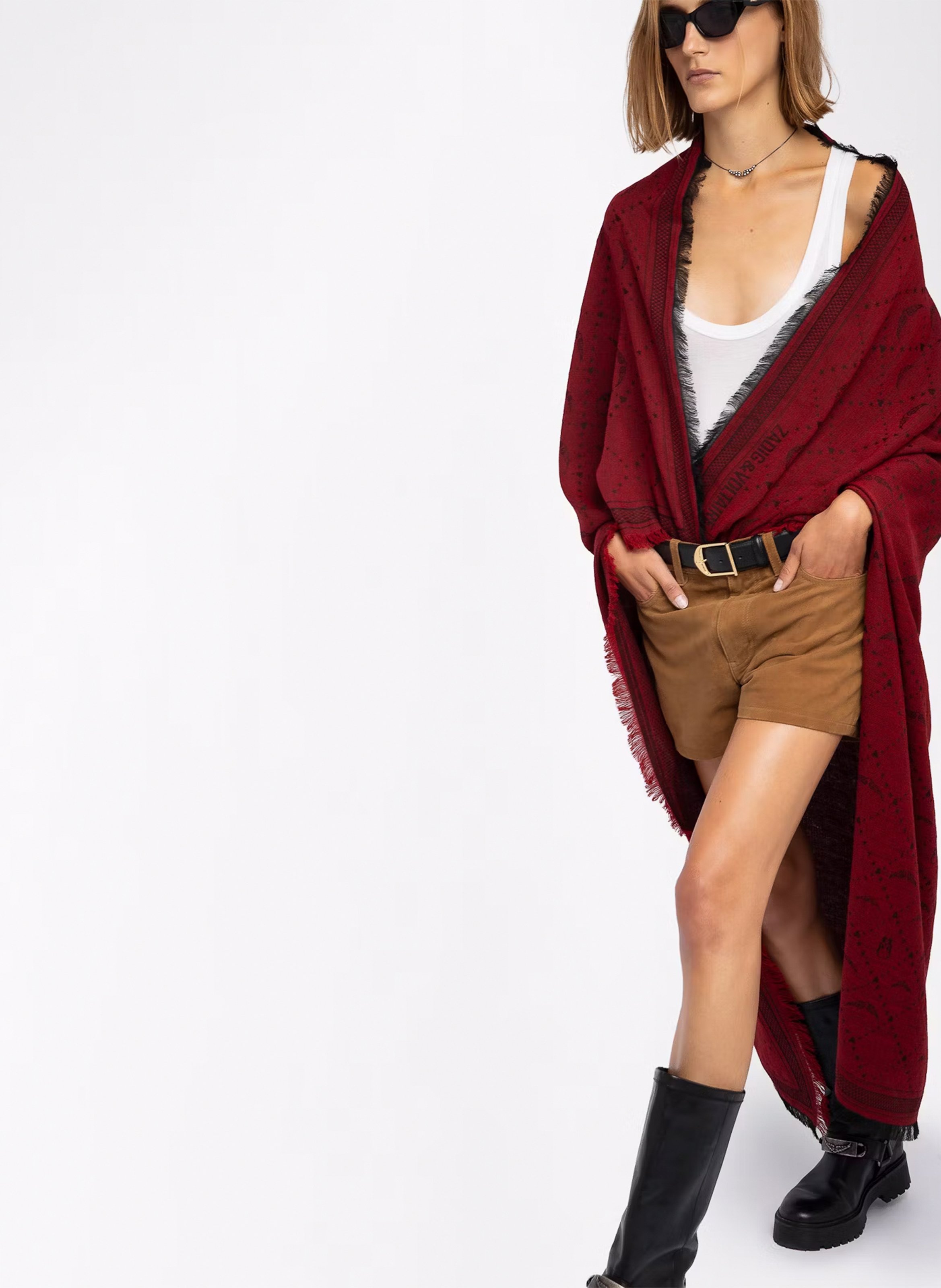 Foulard jacquard monogramme ZADIG&VOLTAIRE Noir