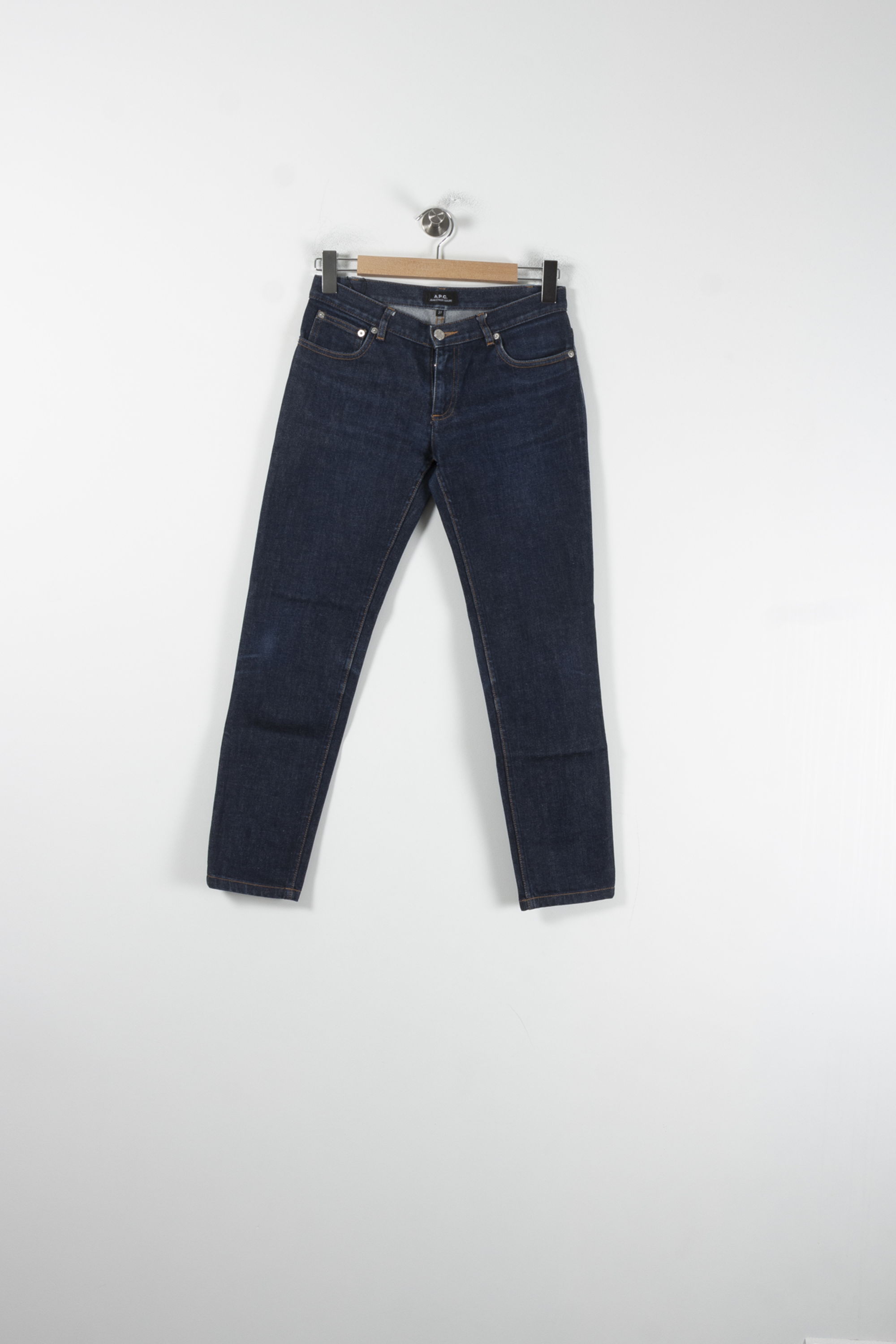 Cropped slim jeans with studs A.P.C - Seconde main Blue