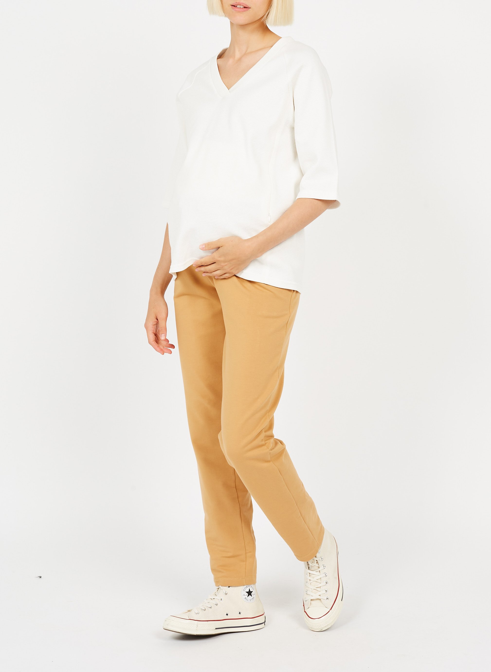 Straight-cut maternity pants POLINA Brown