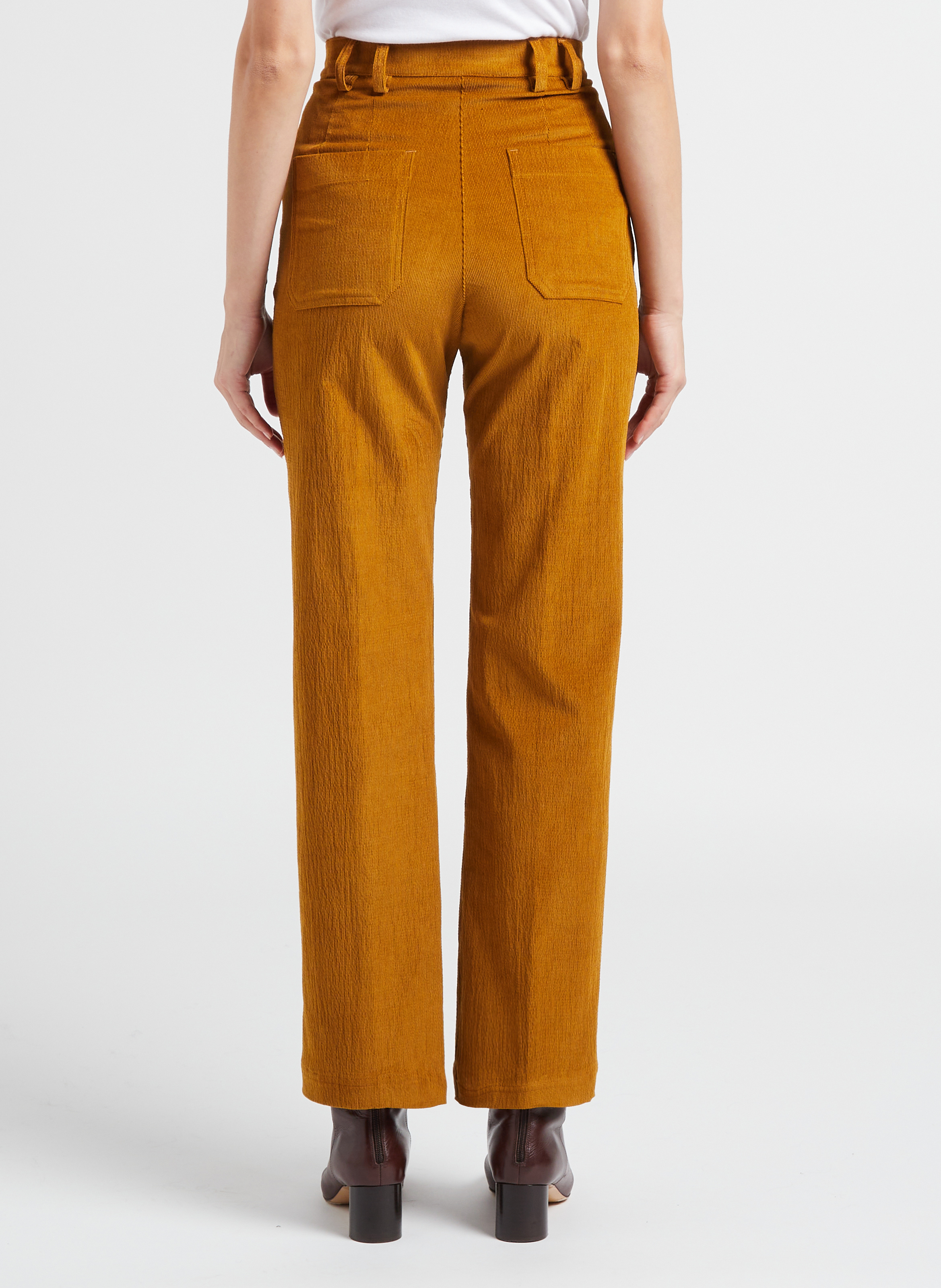 Pinstripe cotton-blend straight pants MOMONI Beige