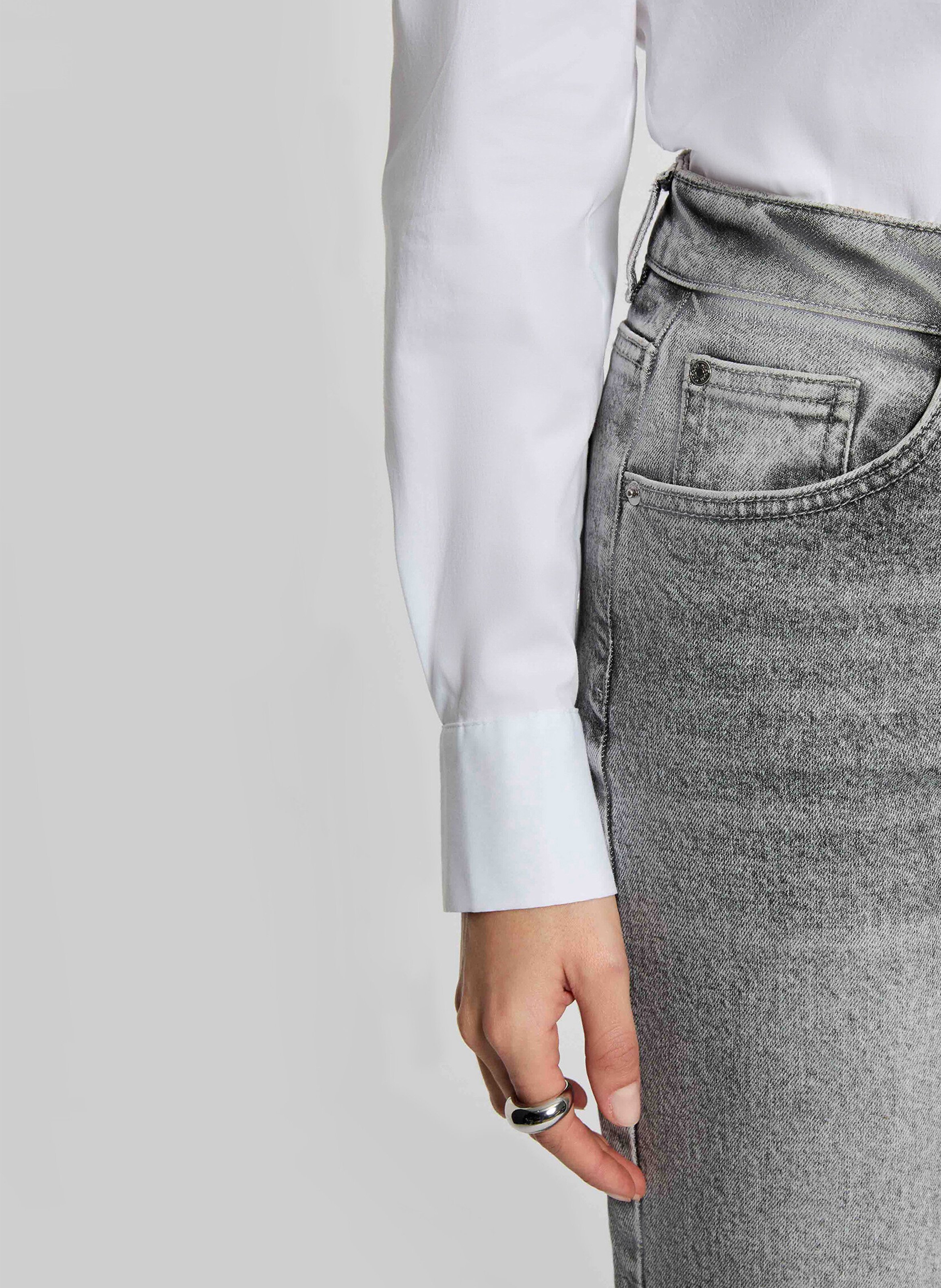 Jean large taille haute MORGAN Gris