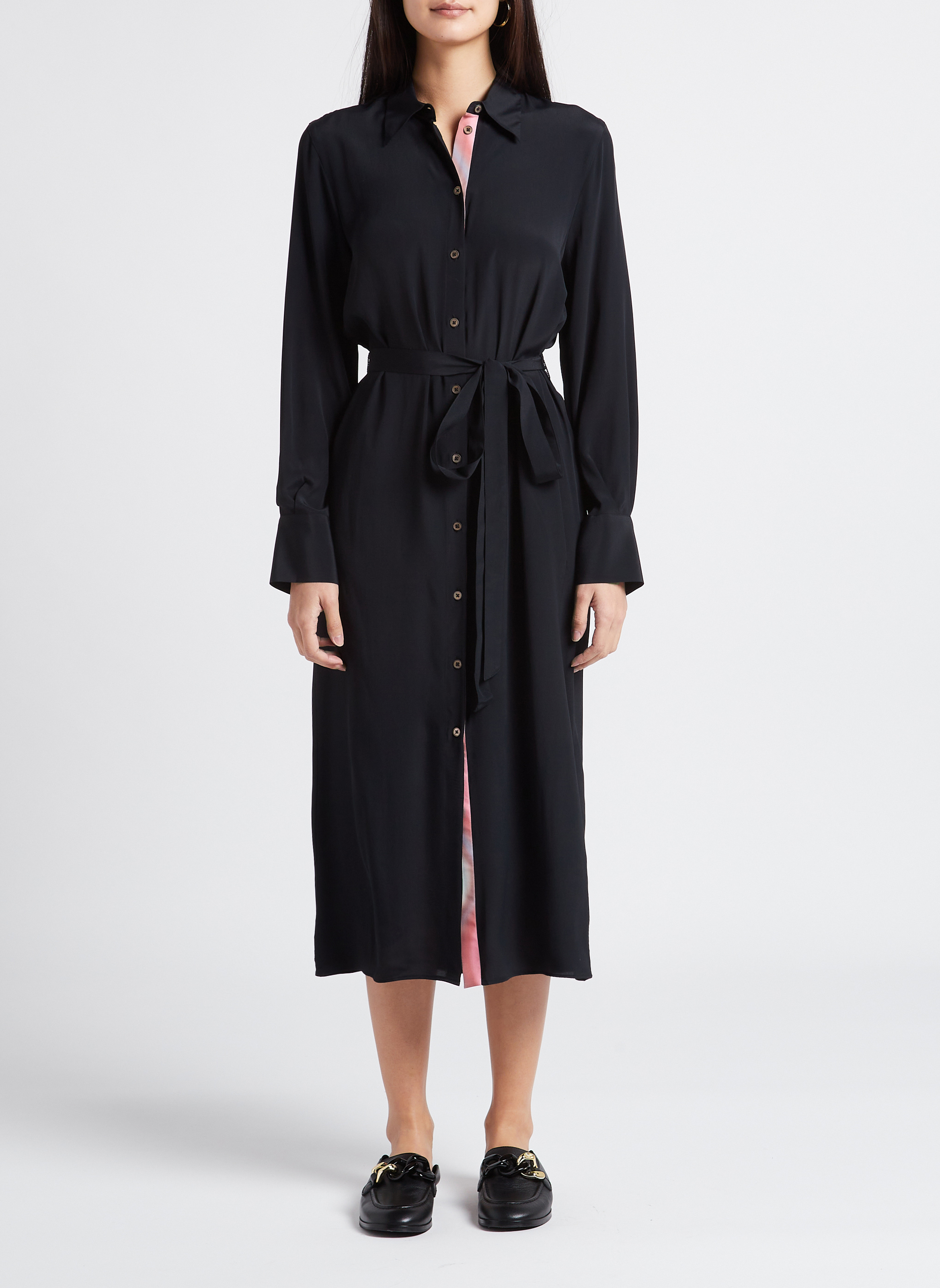 Robe midi droite col classique PAUL SMITH Noir