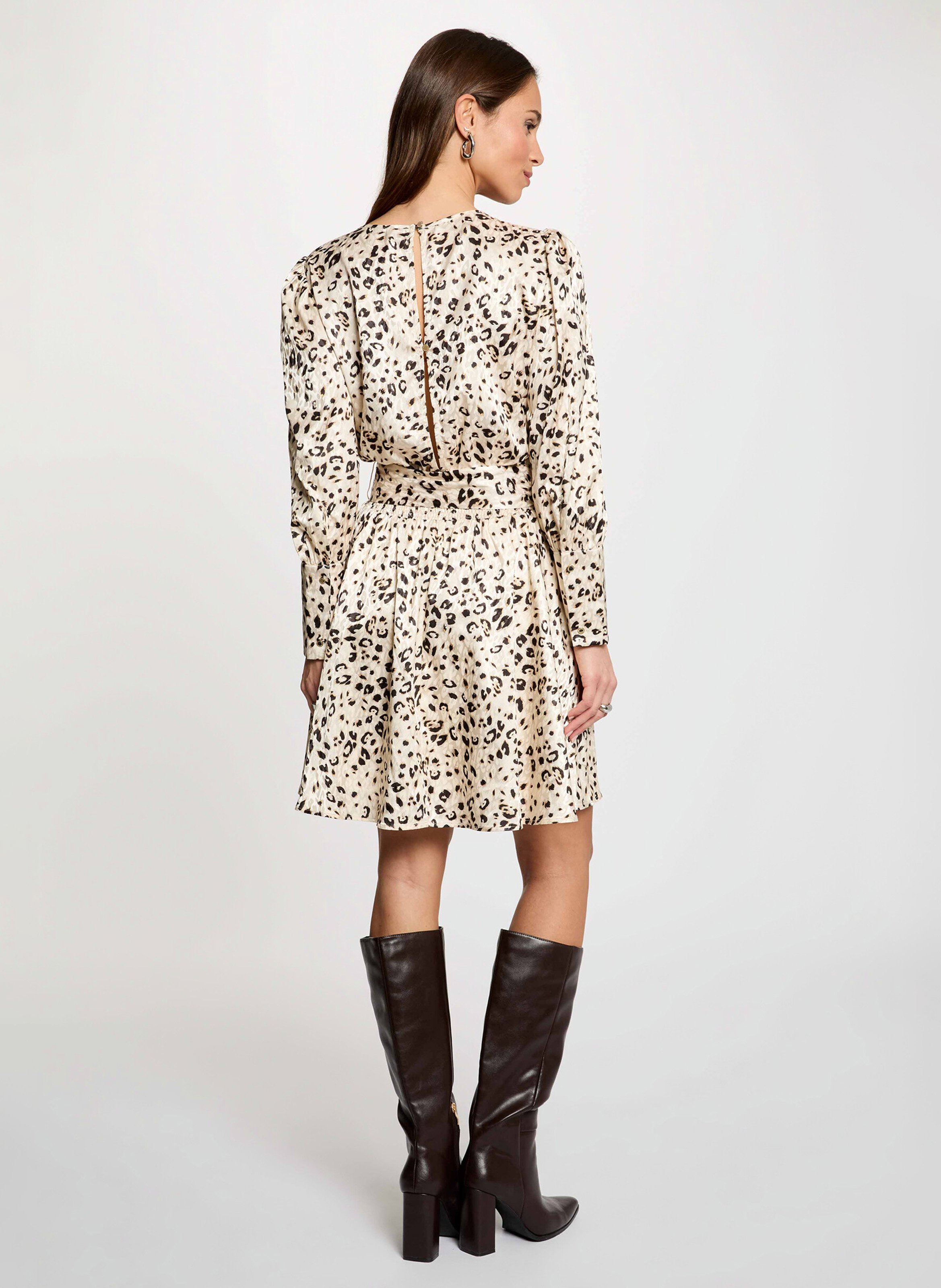 Short printed round-neck dress MORGAN Multicolored