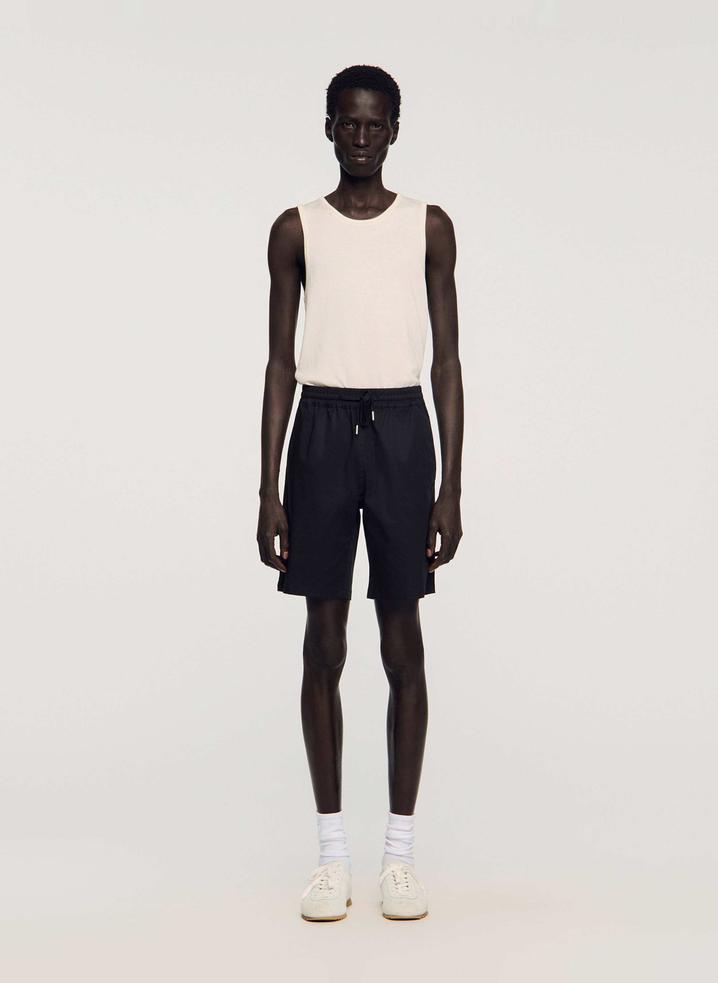 Short regular-fit en coton mélangé SANDRO Noir