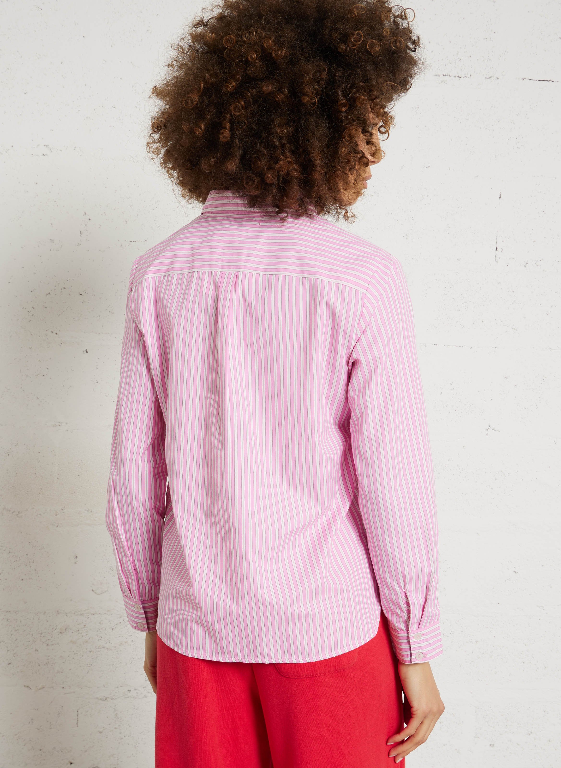 Straight striped shirt with classic collar LA PETITE ETOILE Pink