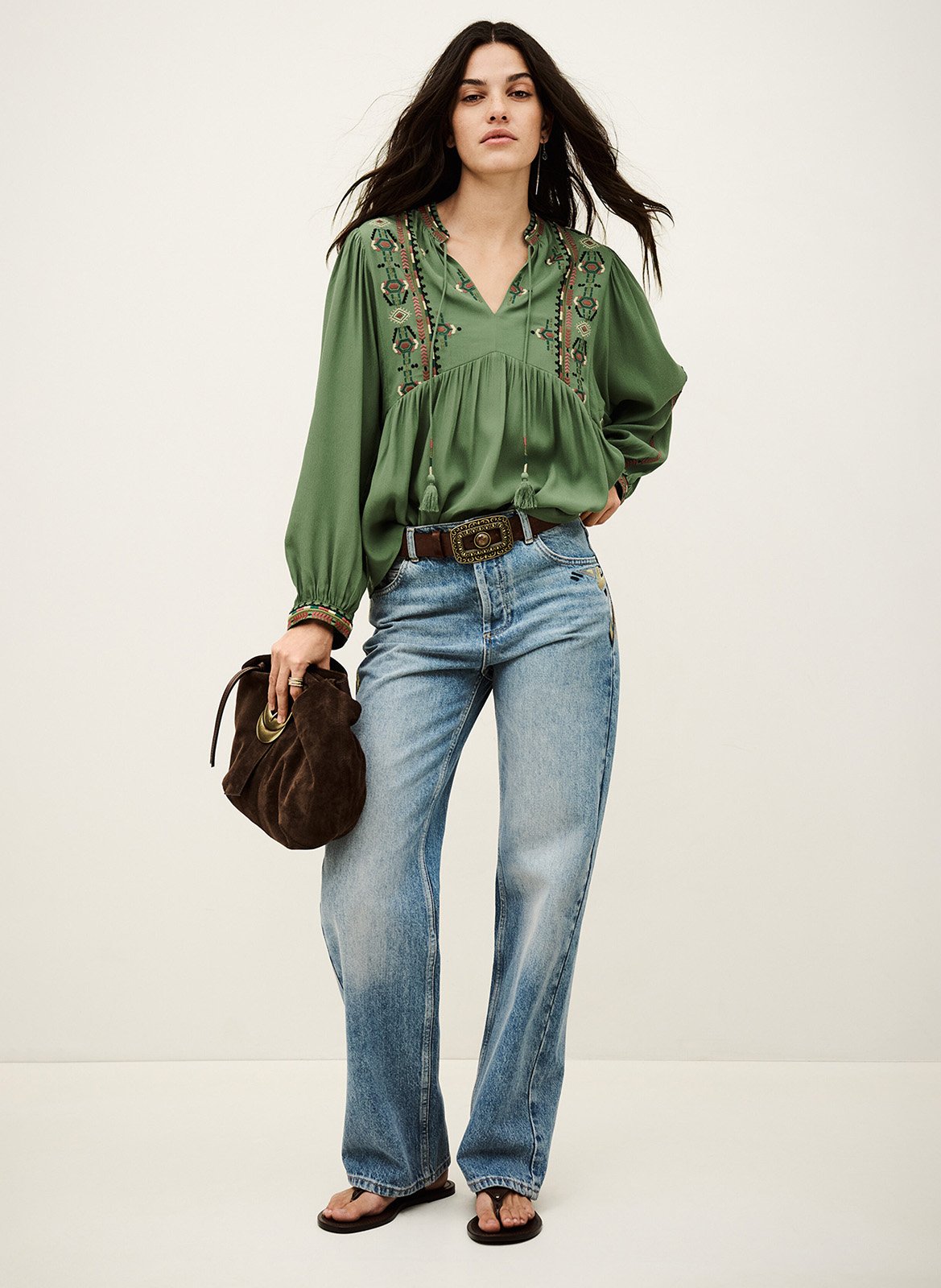 Openwork wool-blend hat BA&SH Green