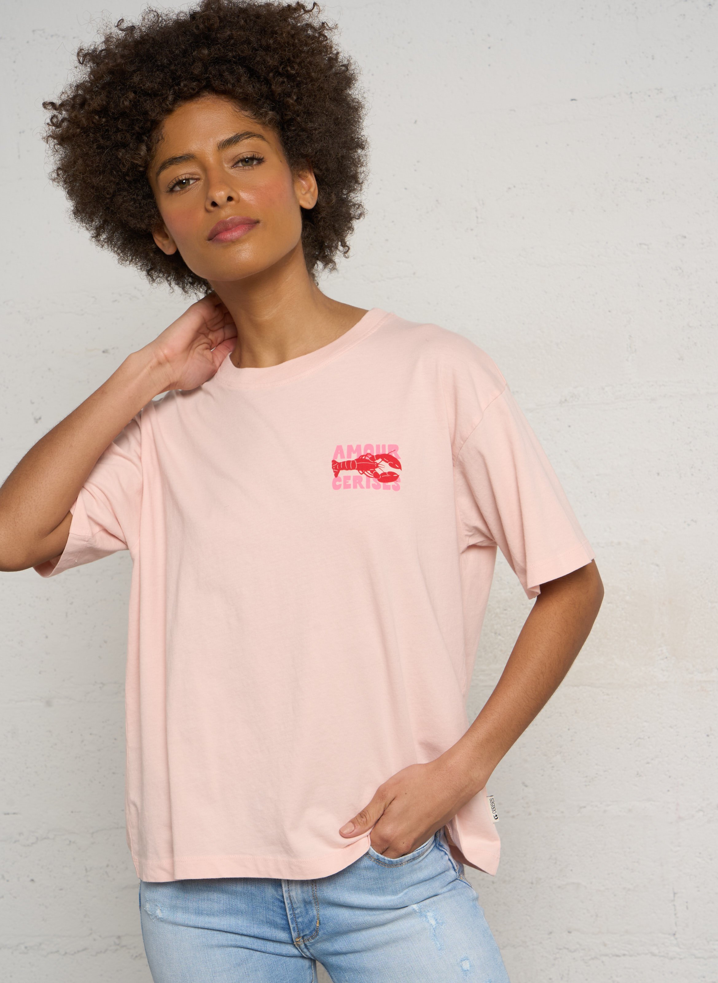 Tee-shirt oversize en coton LE TEMPS DES CERISES Rose