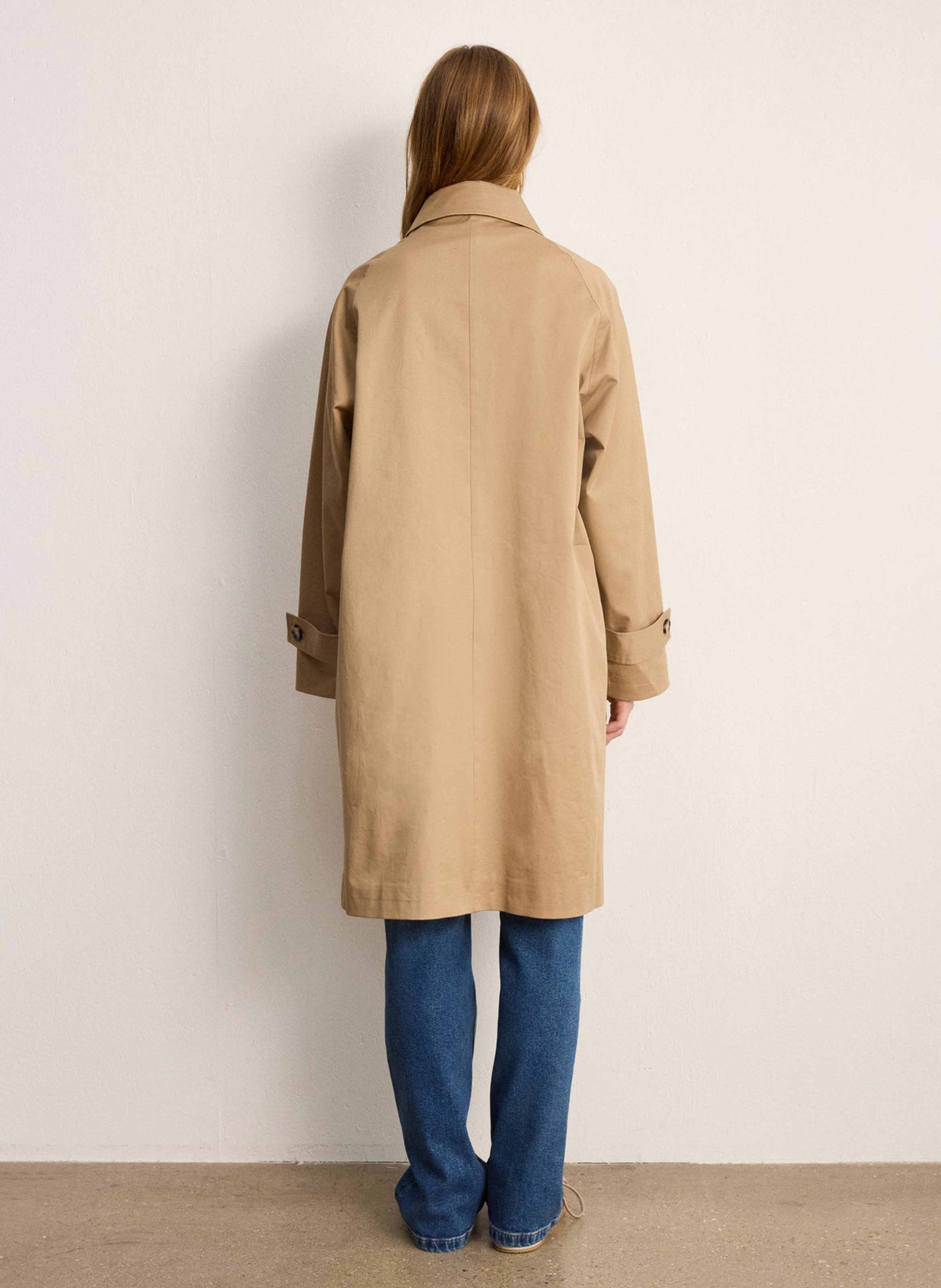 Trench col chemise en coton mélangé PABLO Beige