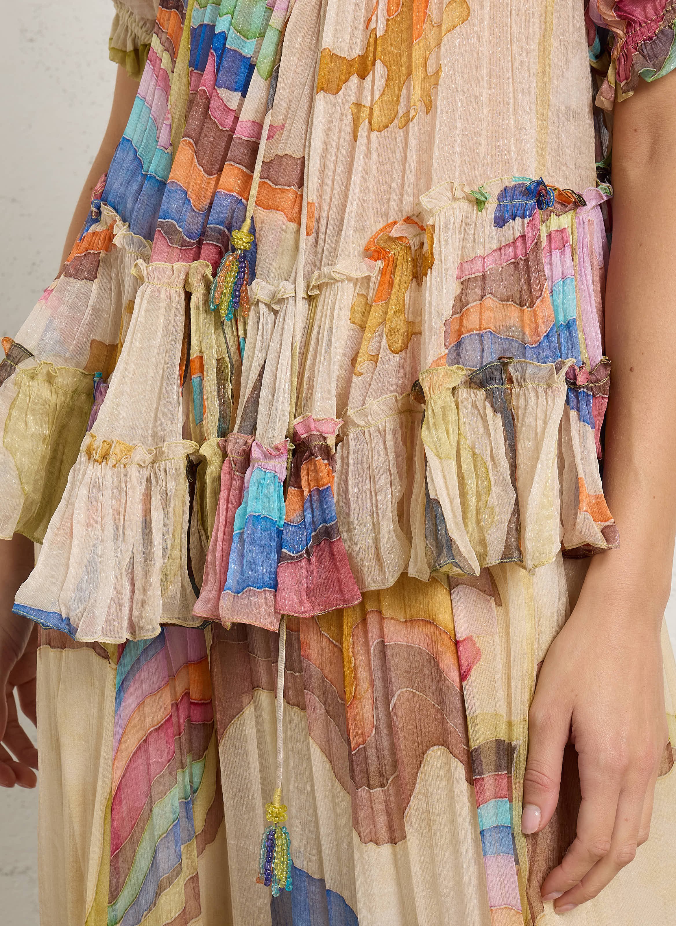 Blouse col bateau smocké MES DEMOISELLES Multicolore