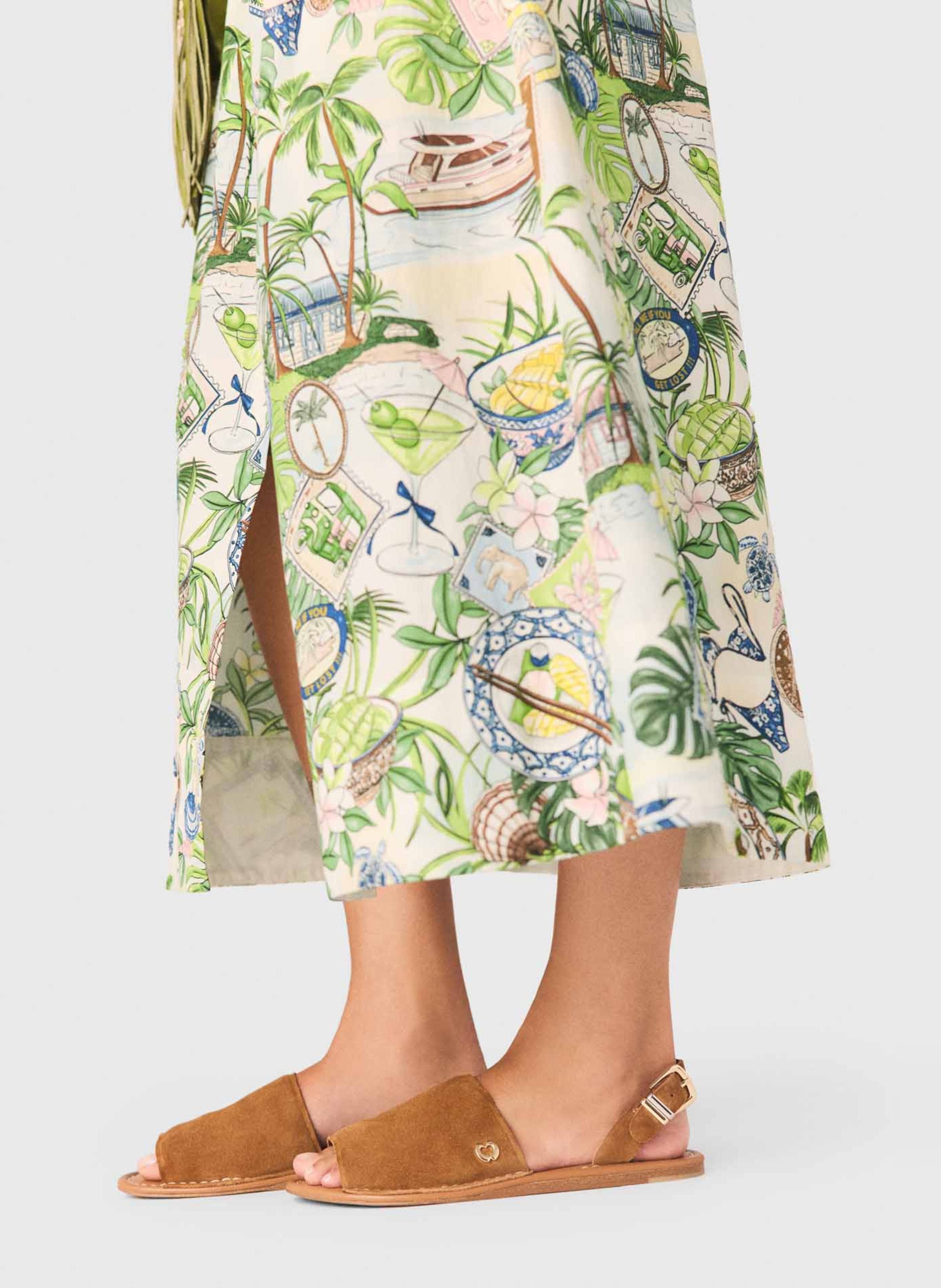 Flat soft leather sandals MAJE Beige