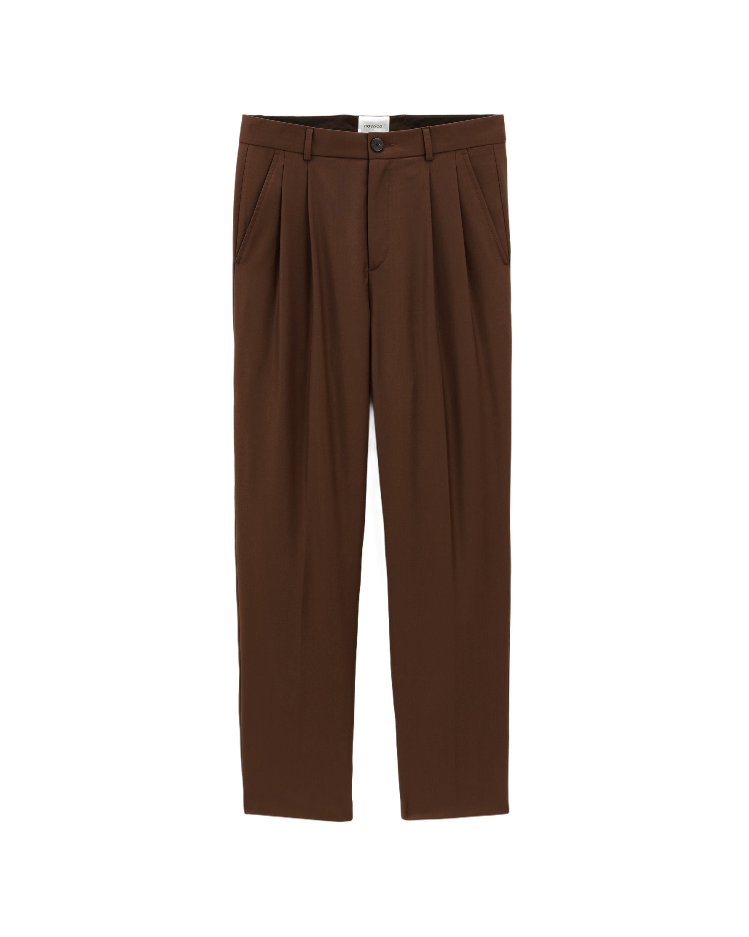 Wide-leg pleated pants in LOTTEN MOCHA Noyoco Brown