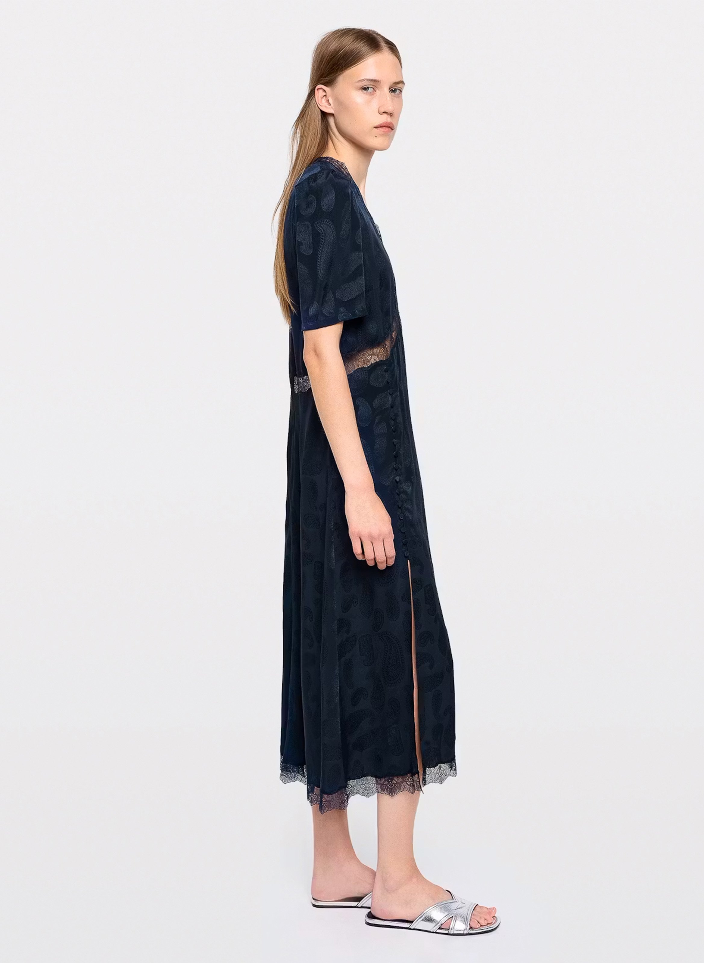 Halflange, zijden jurk ZADIG&VOLTAIRE Blauw
