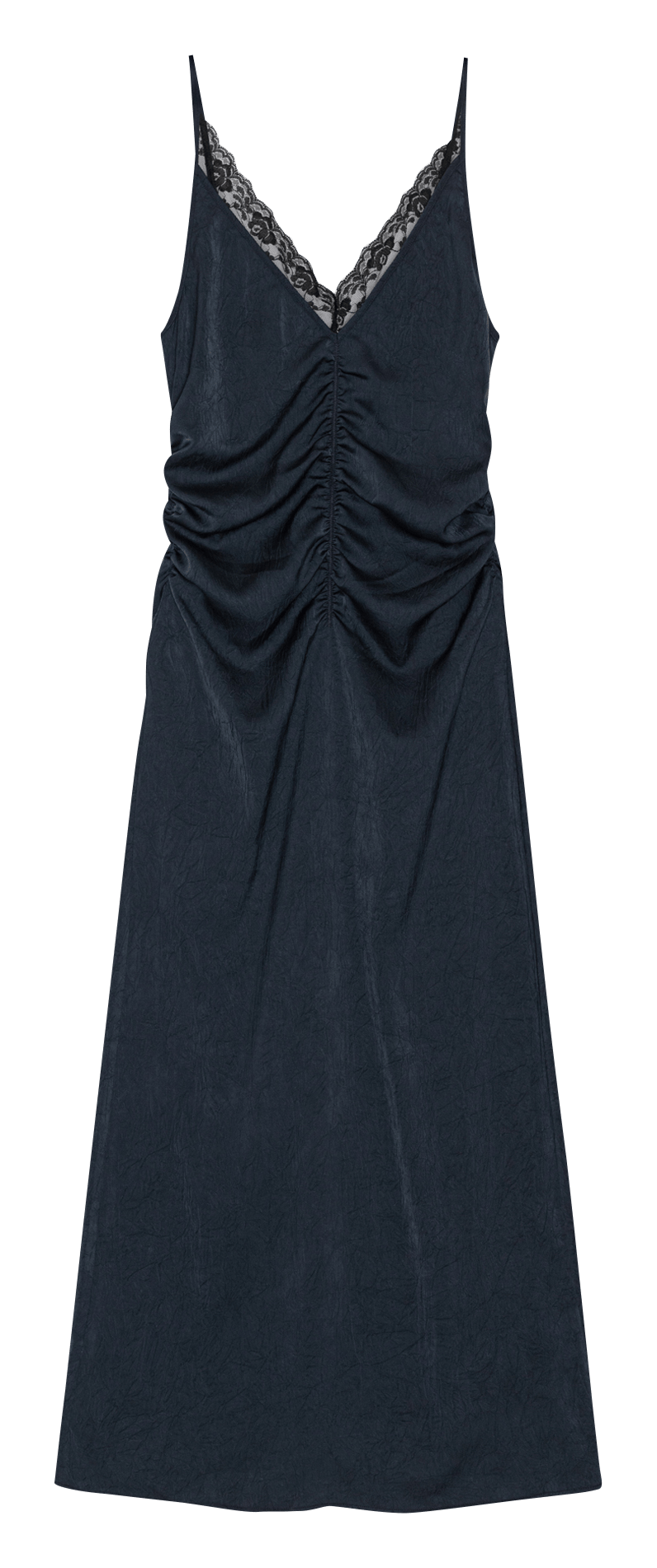 Long satin V-neck dress BAUM UND PFERDGARTEN Blue