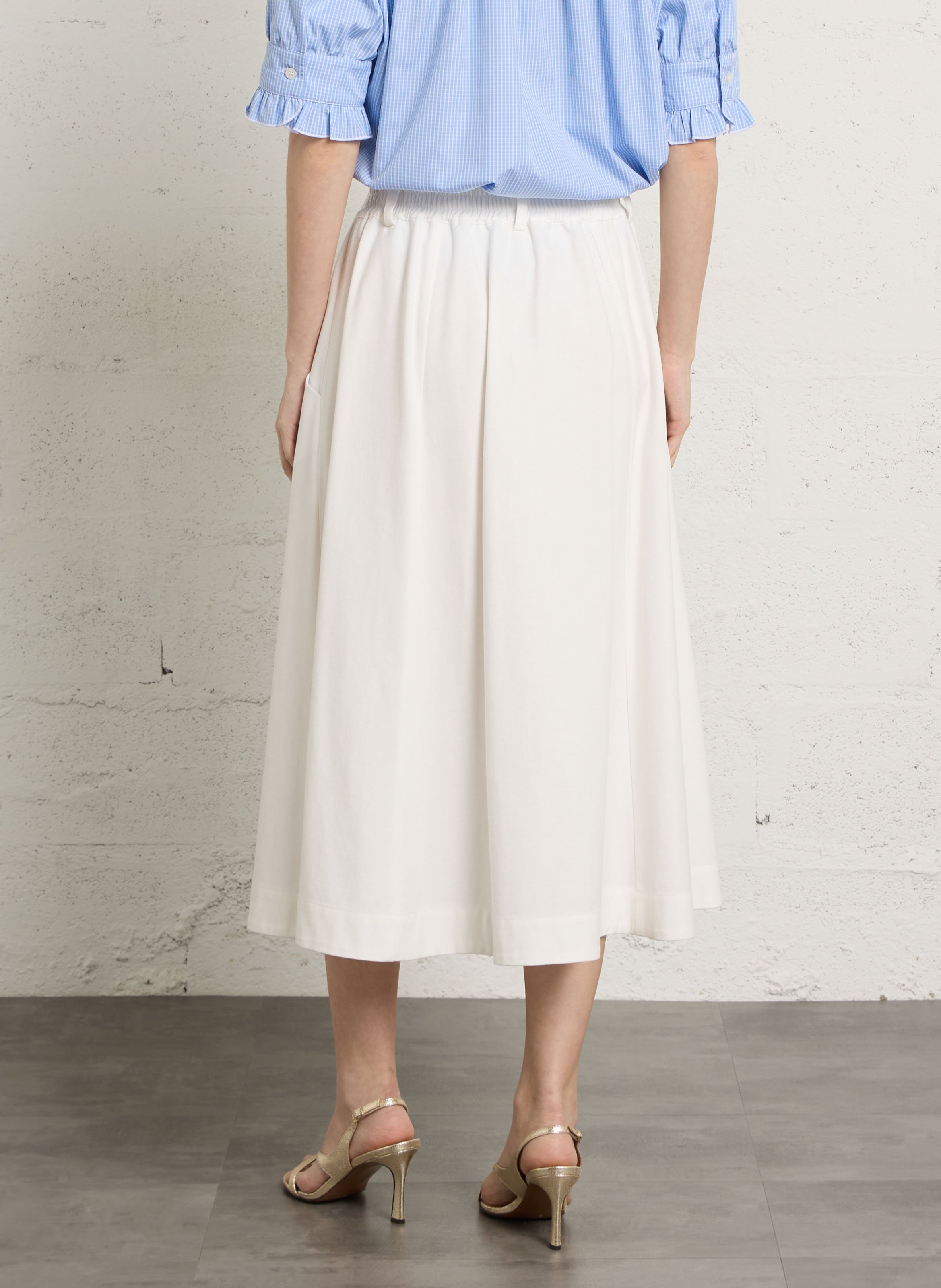 Long cotton-blend skirt SUZIE WINKLE White