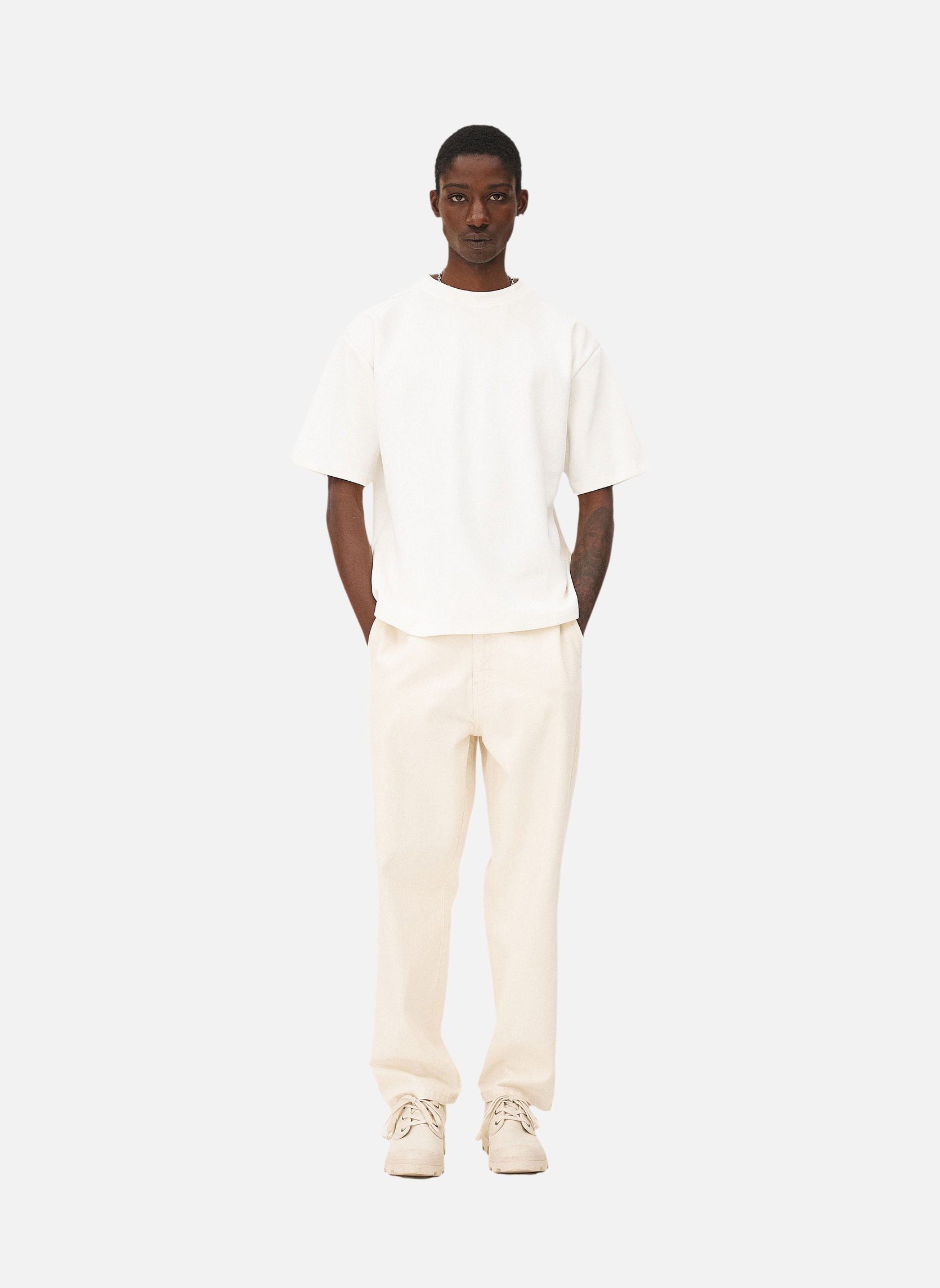 Oversized t-shirt ecru Noyoco Red